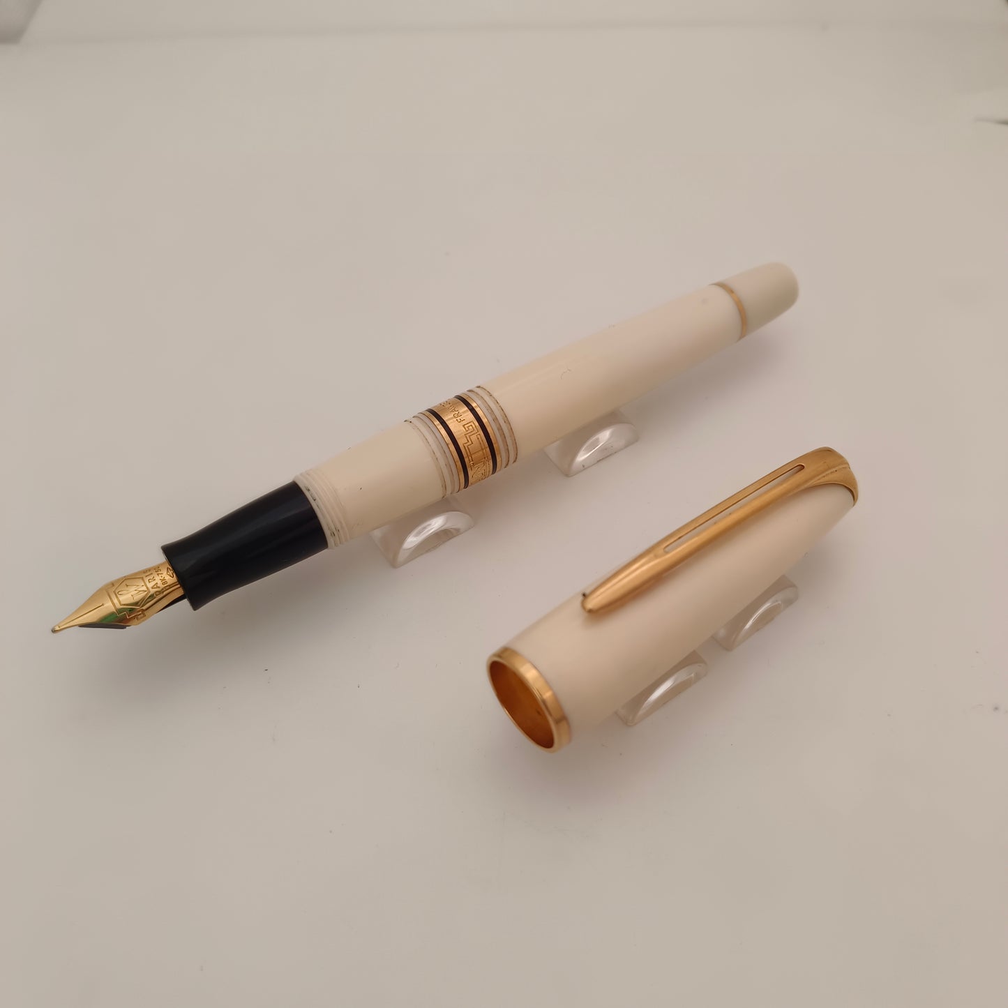 Waterman Charleston Ivory Art Deco Gold Fountain Pen - France