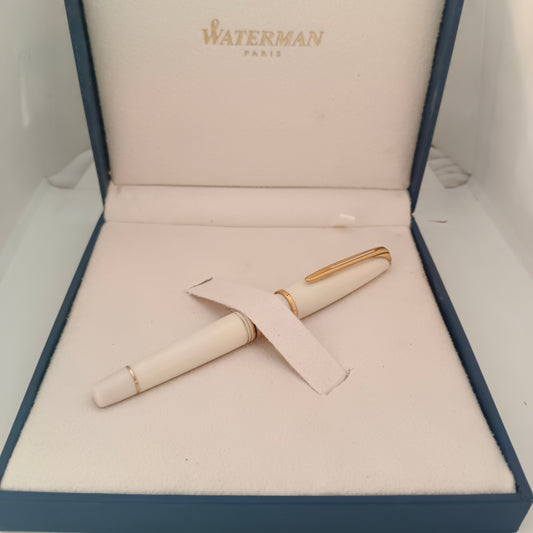 Waterman Charleston Ivory Art Deco Gold Fountain Pen - France