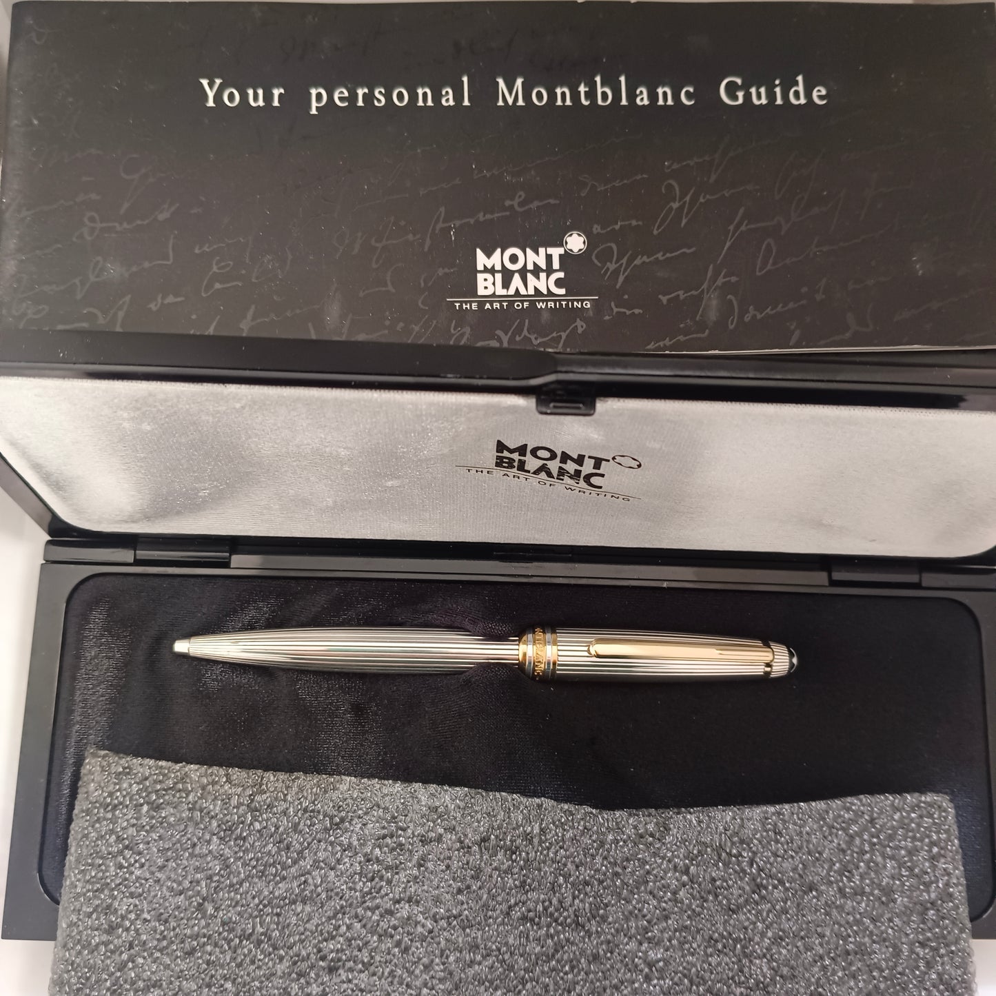 Montblanc Meisterstuck Sterling Sliver Line Pattern Ballpoint Pen