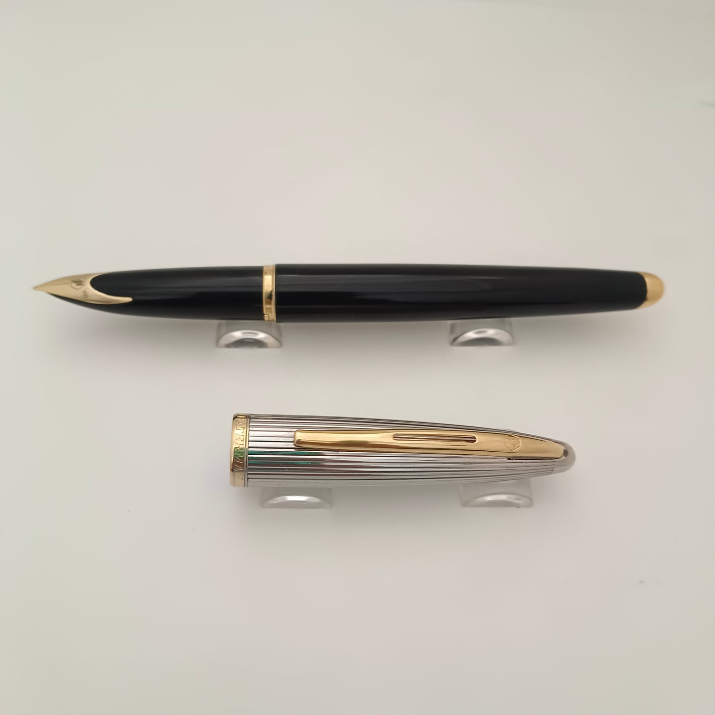 Waterman Carene Deluxe Black Fountain Pen 18kt Medium Nib Made In France