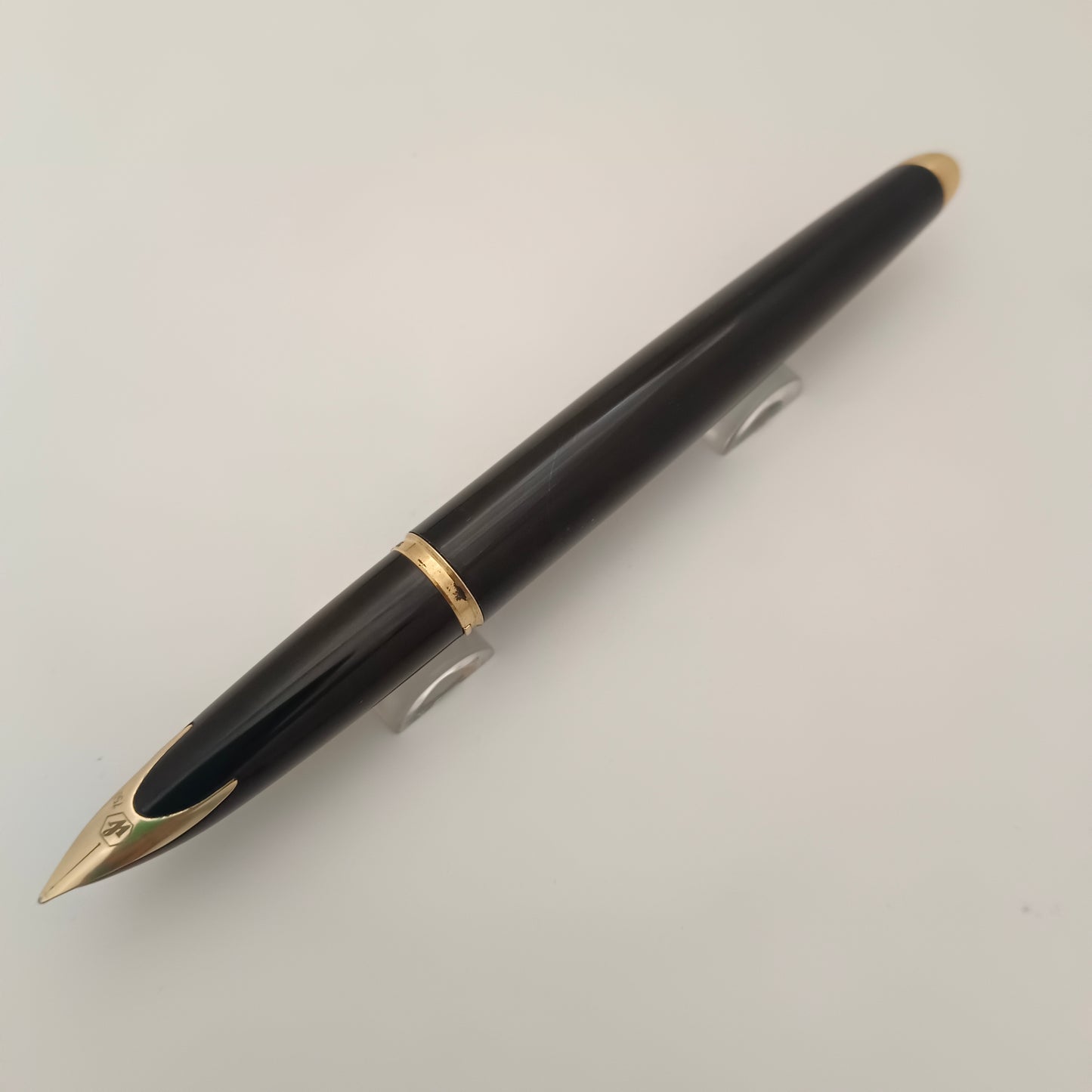 Waterman Carene Deluxe Black Fountain Pen 18kt Medium Nib Made In France