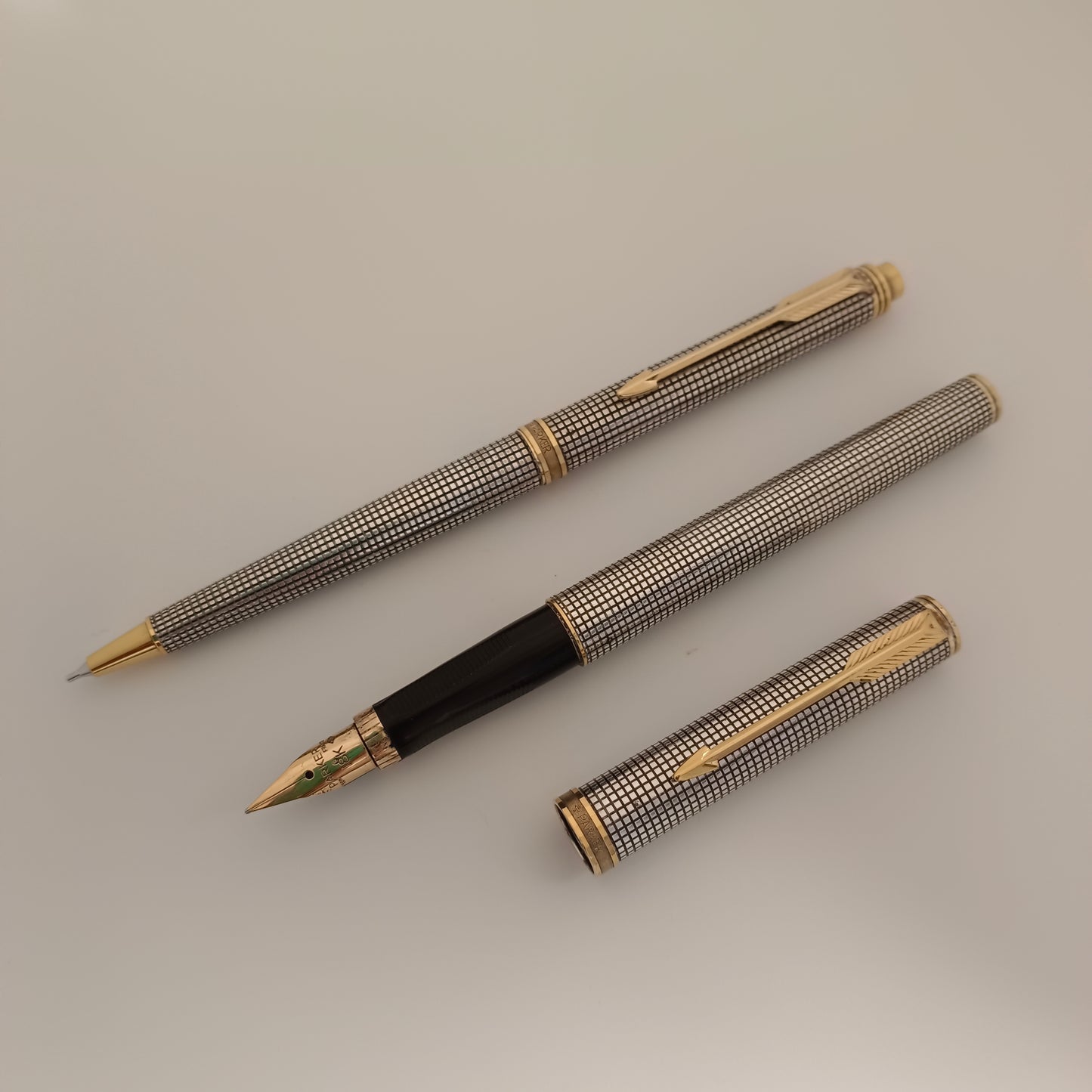 Parker 75 Premier Fountain Pen & Ballpoint Pen Set - France, Sterling Cisele