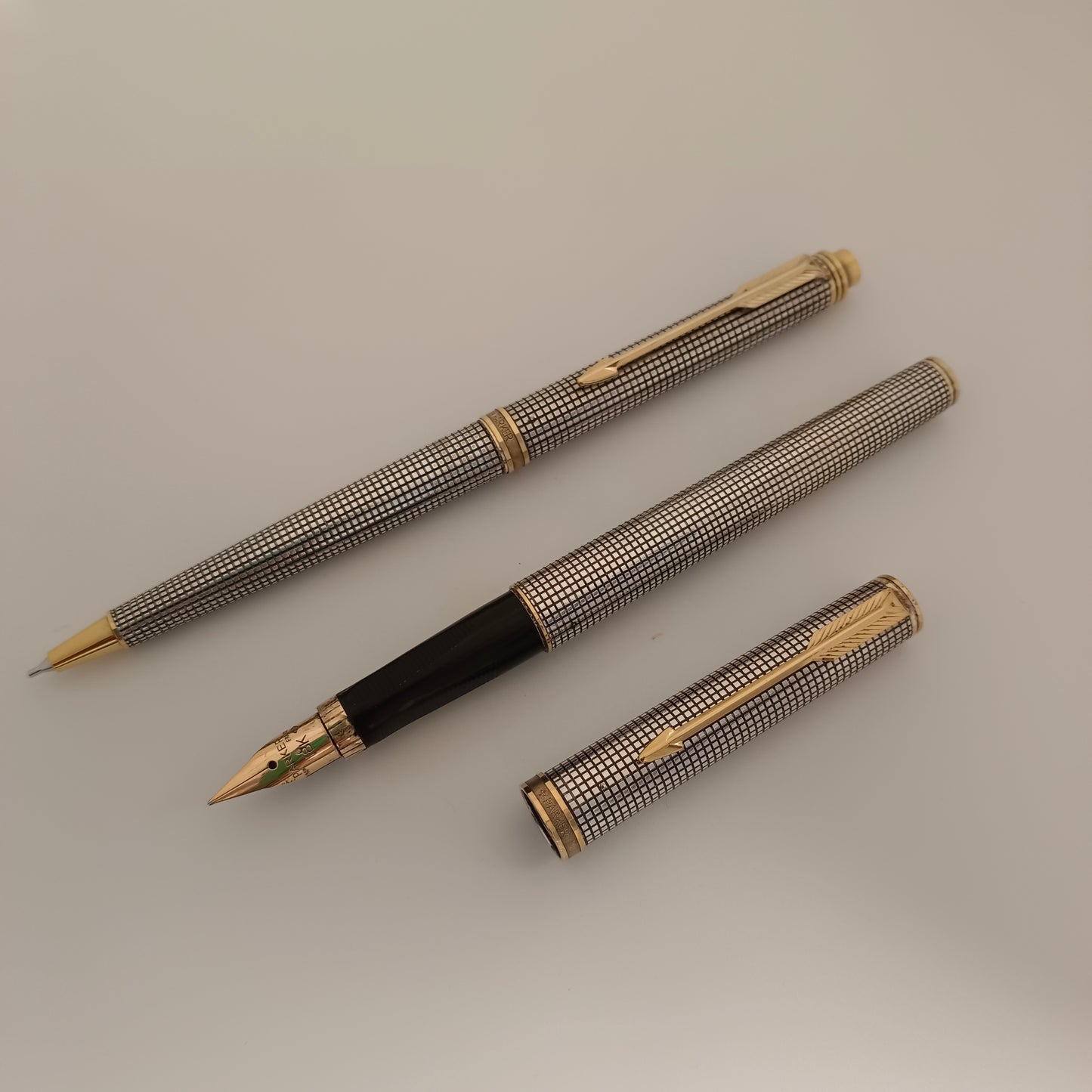 Parker 75 Premier Fountain Pen & Ballpoint Pen Set - France, Sterling Cisele