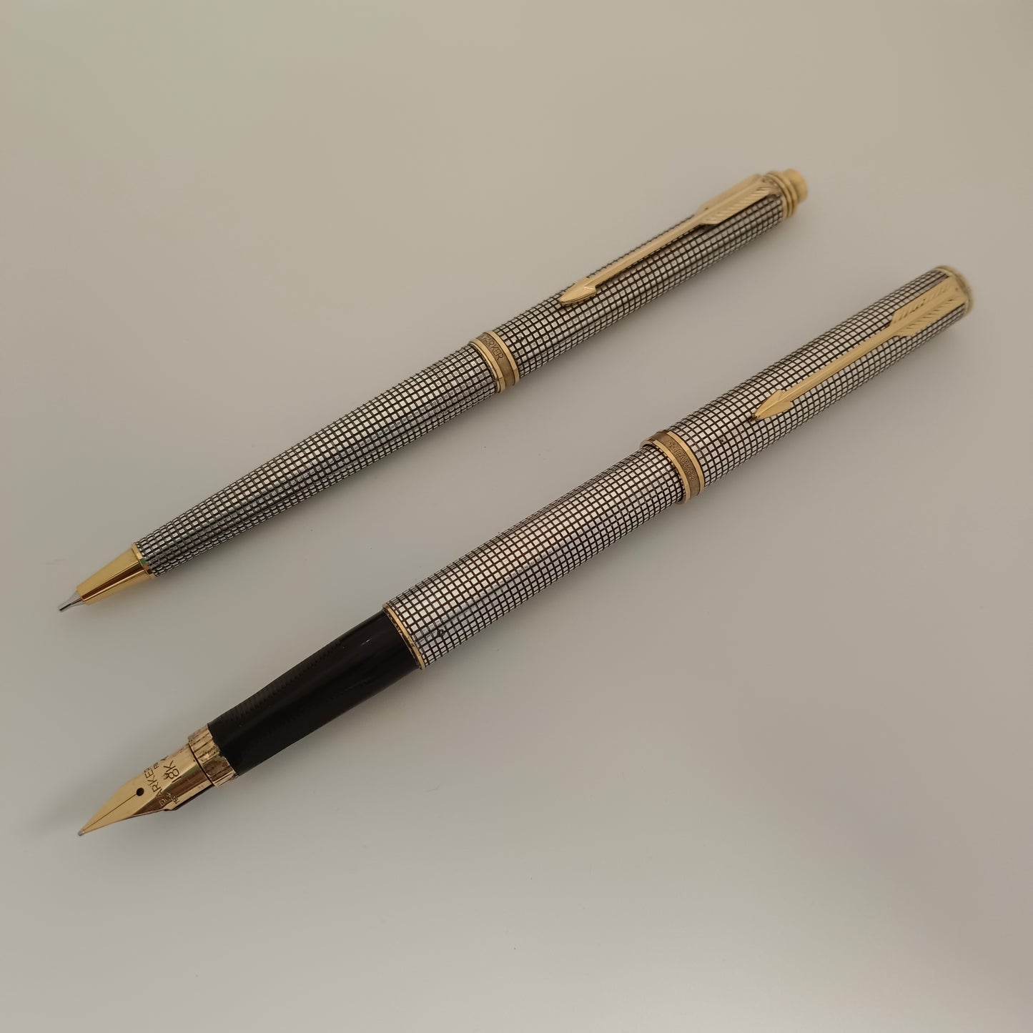 Parker 75 Premier Fountain Pen & Ballpoint Pen Set - France, Sterling Cisele