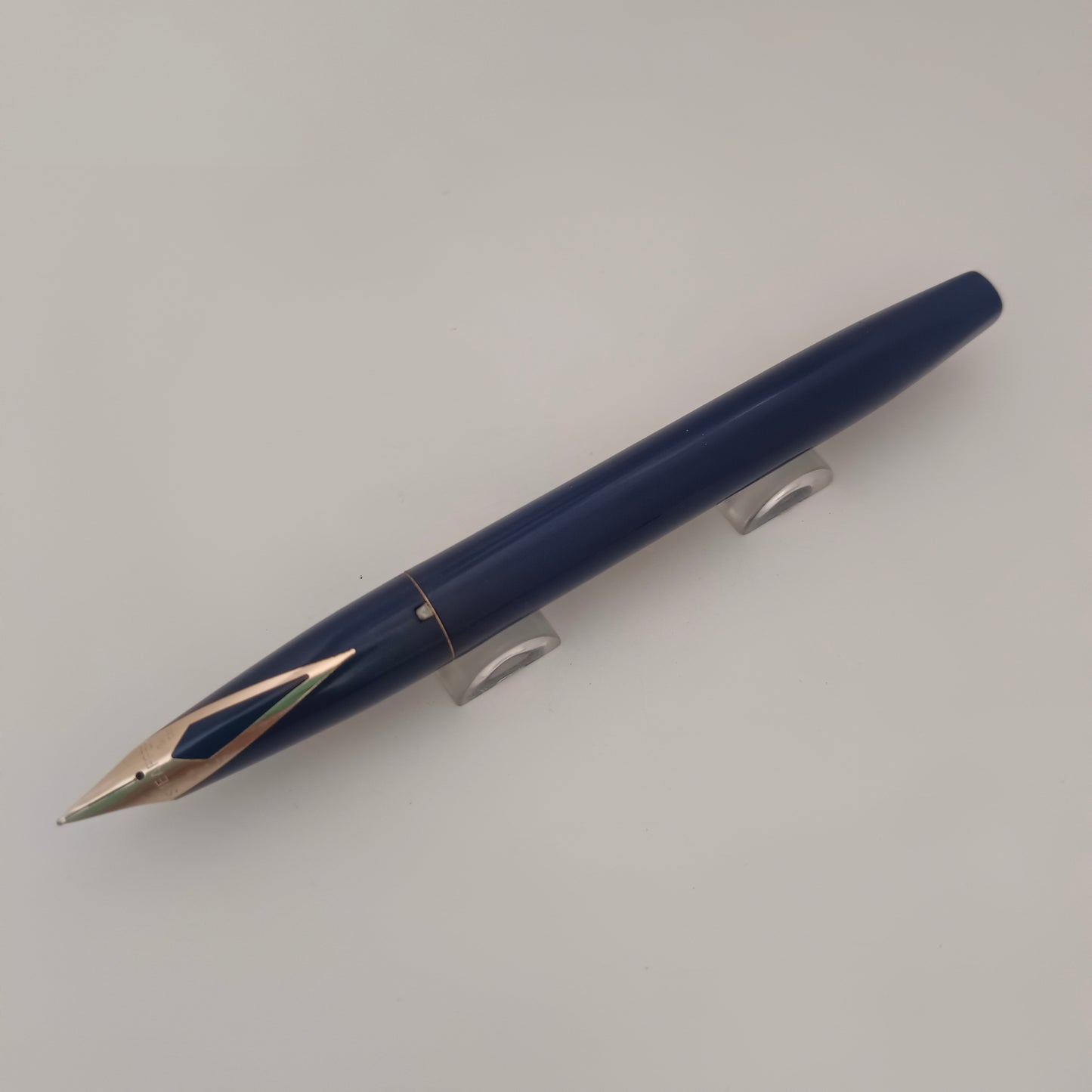 Vintage Sheaffer Imperial Touchdown Blue Fountain Pen with Gold Plated Trim