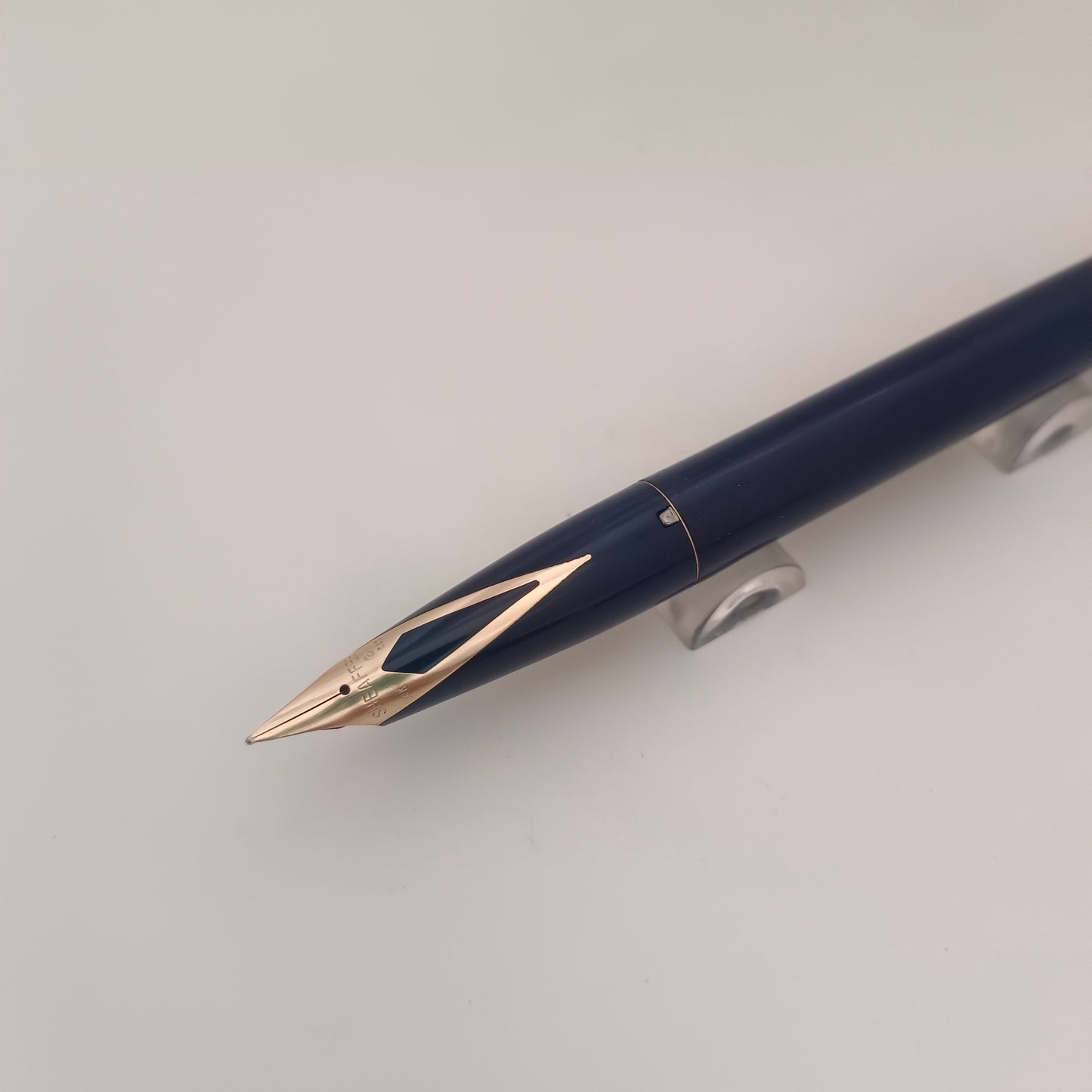 Vintage Sheaffer Imperial Touchdown Blue Fountain Pen with Gold Plated Trim