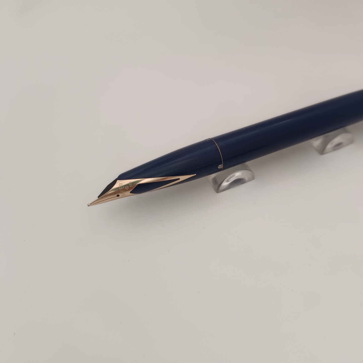 Vintage Sheaffer Imperial Touchdown Blue Fountain Pen with Gold Plated Trim