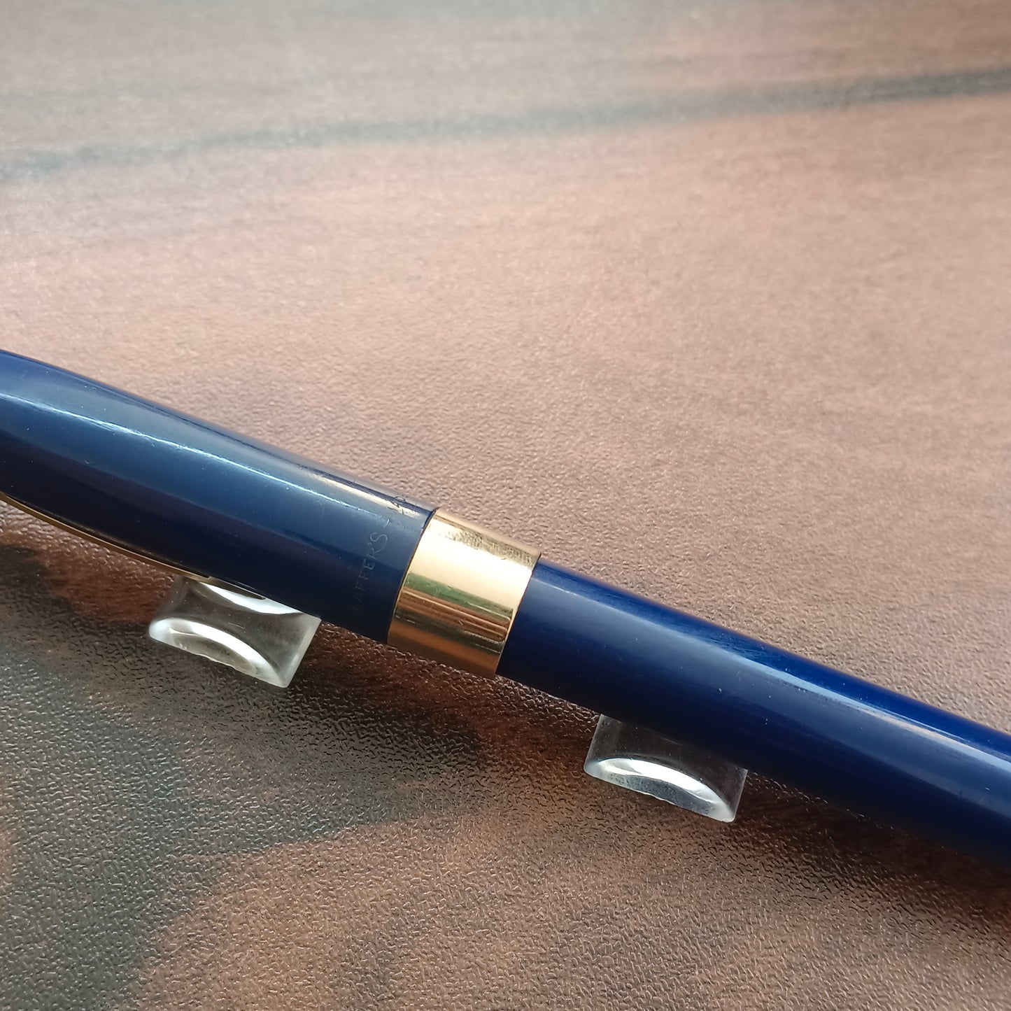 Vintage Sheaffer Imperial Touchdown Blue Fountain Pen with Gold Plated Trim