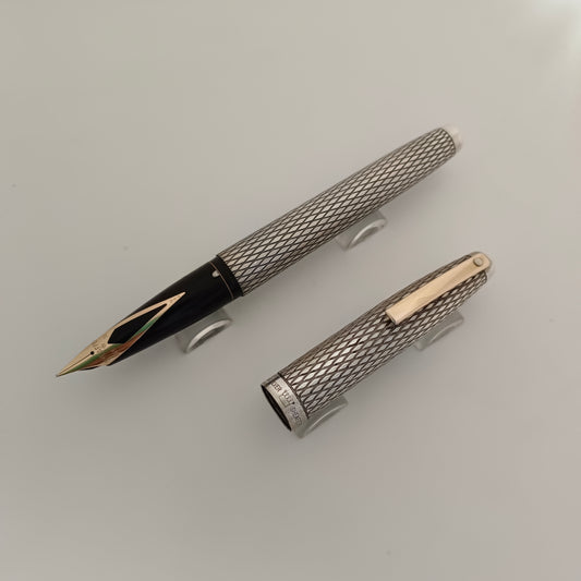 Sheaffer imperial sterling silver diamond pattern fountain pen