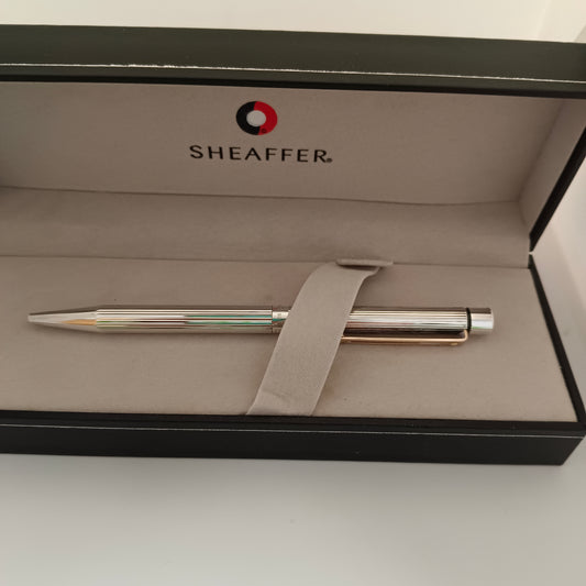 Sheaffer Targa Sterling Silver Ballpen WIth Gold Trim