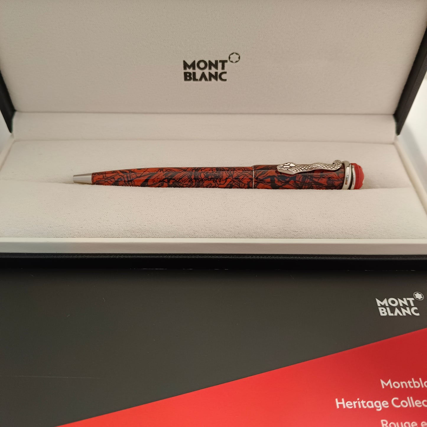 Montblanc Heritage Rouge et Noir Serpent Marble Ballpoint Pen