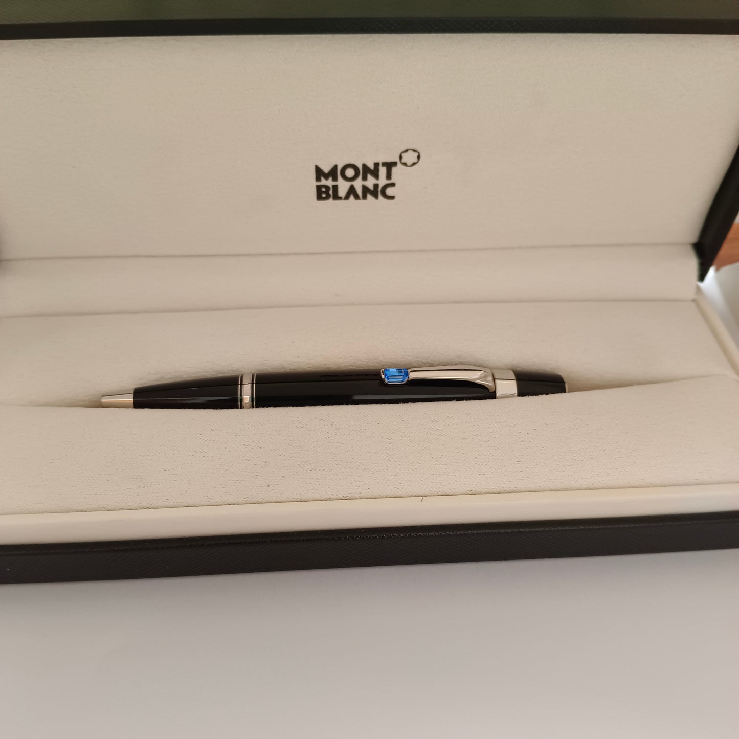 MontBlanc Boheme Ballpoint Pen, Black with Blue stone