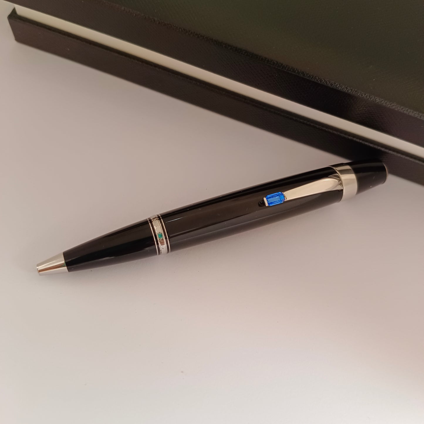 MontBlanc Boheme Ballpoint Pen, Black with Blue stone