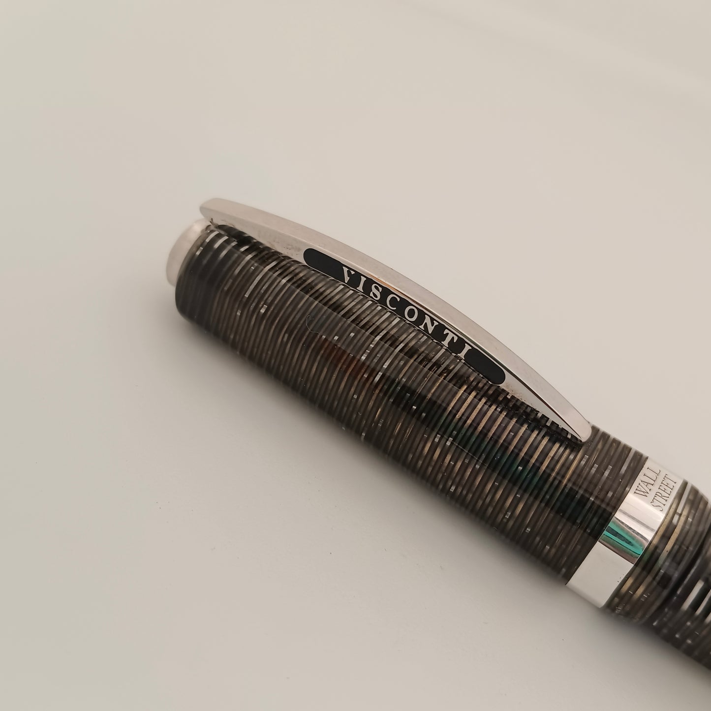Visconti Wall Street SIlver Pearl Grey Celluloid Fountain Pen