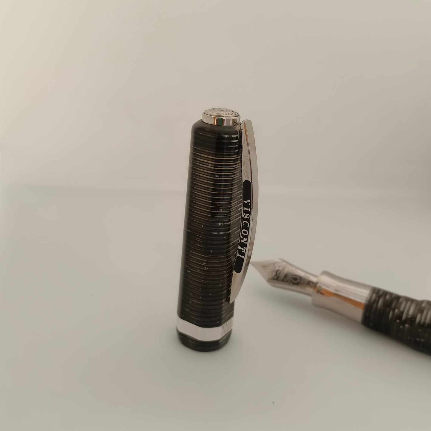 Visconti Wall Street SIlver Pearl Grey Celluloid Fountain Pen