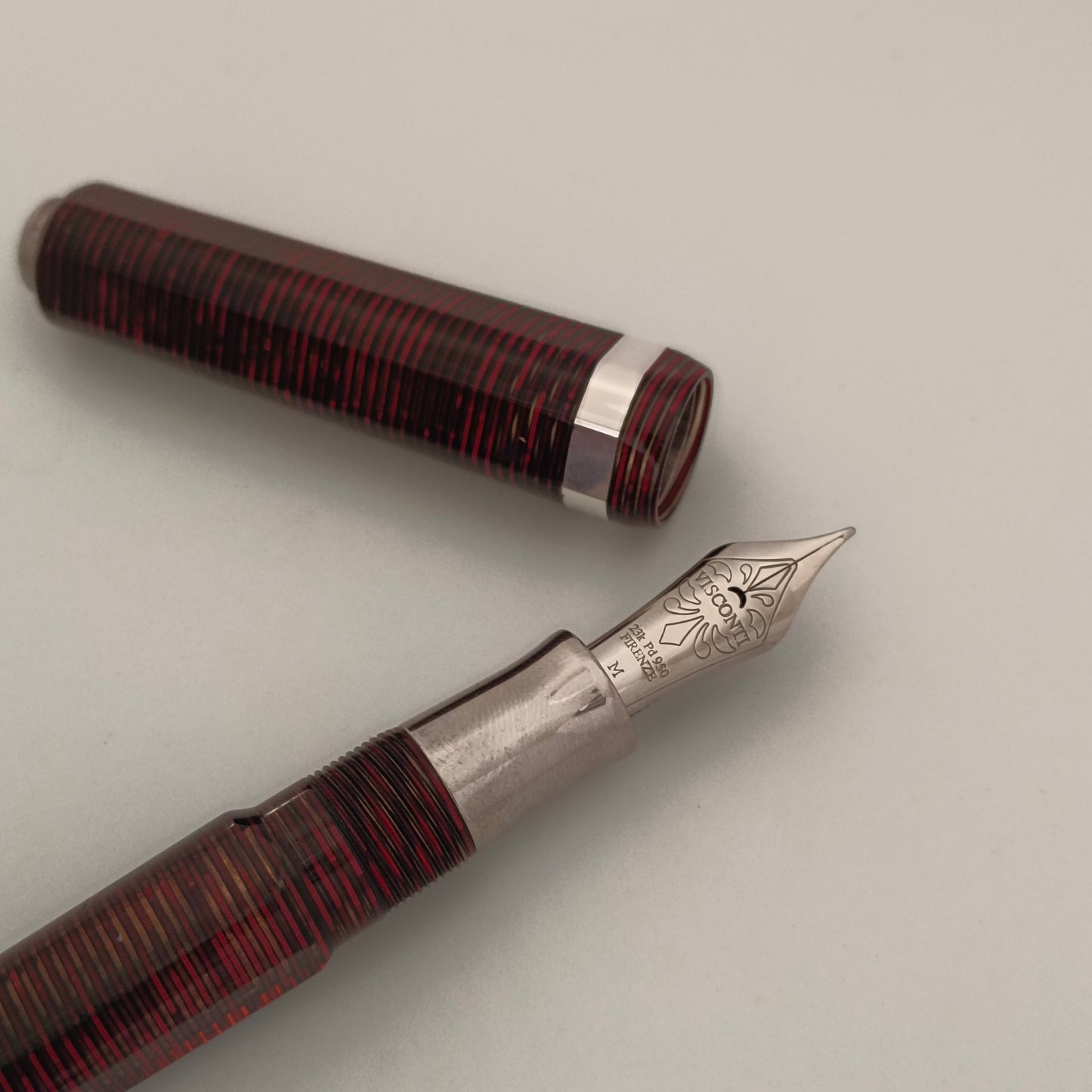 Visconti Wall Street Red Pearl Celluloid Fountain Pen