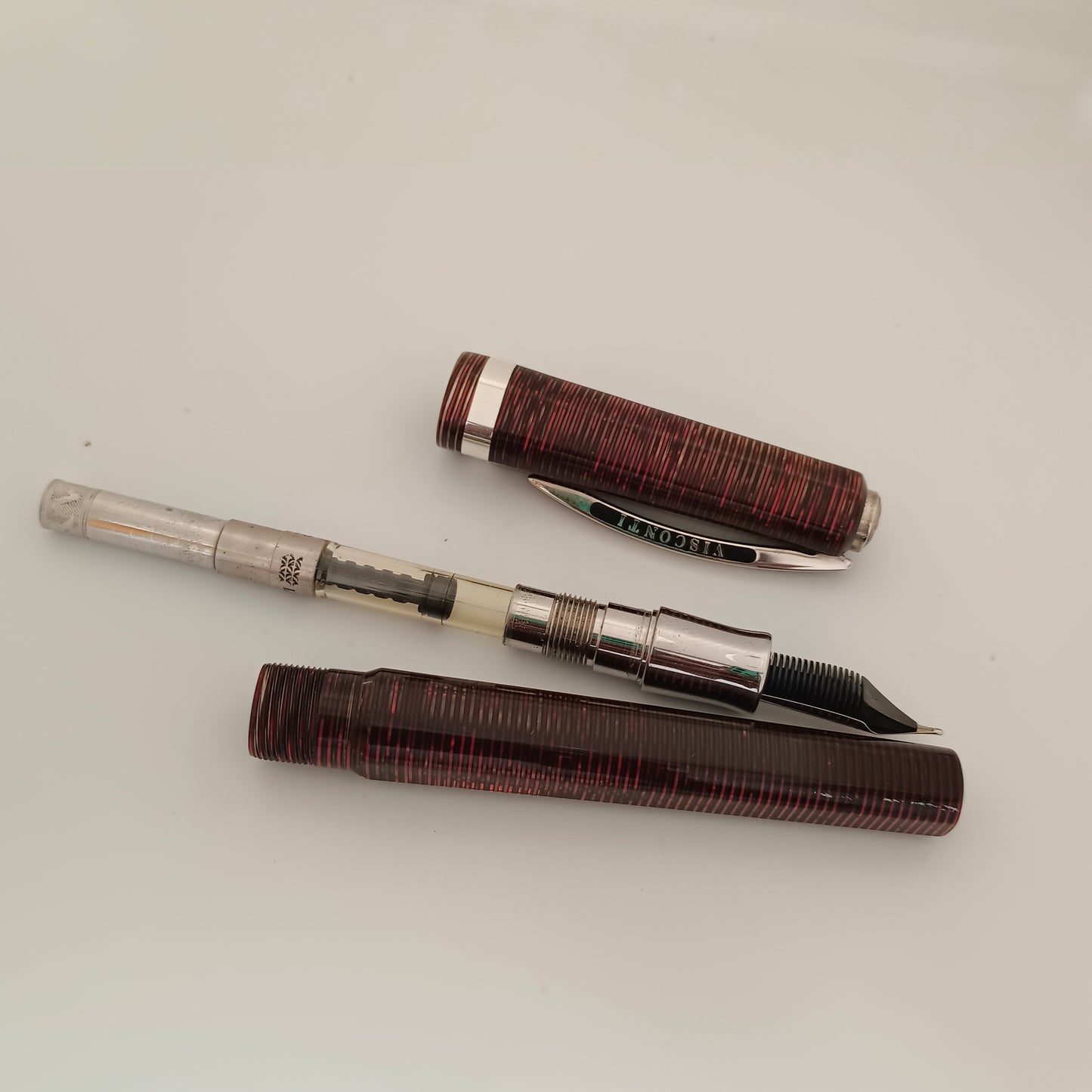 Visconti Wall Street Red Pearl Celluloid Fountain Pen