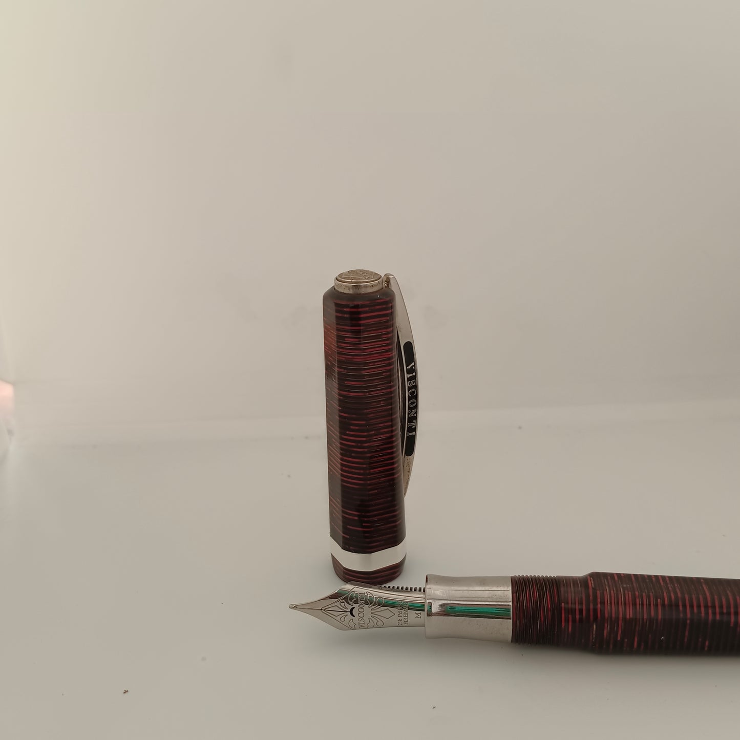 Visconti Wall Street Red Pearl Celluloid Fountain Pen