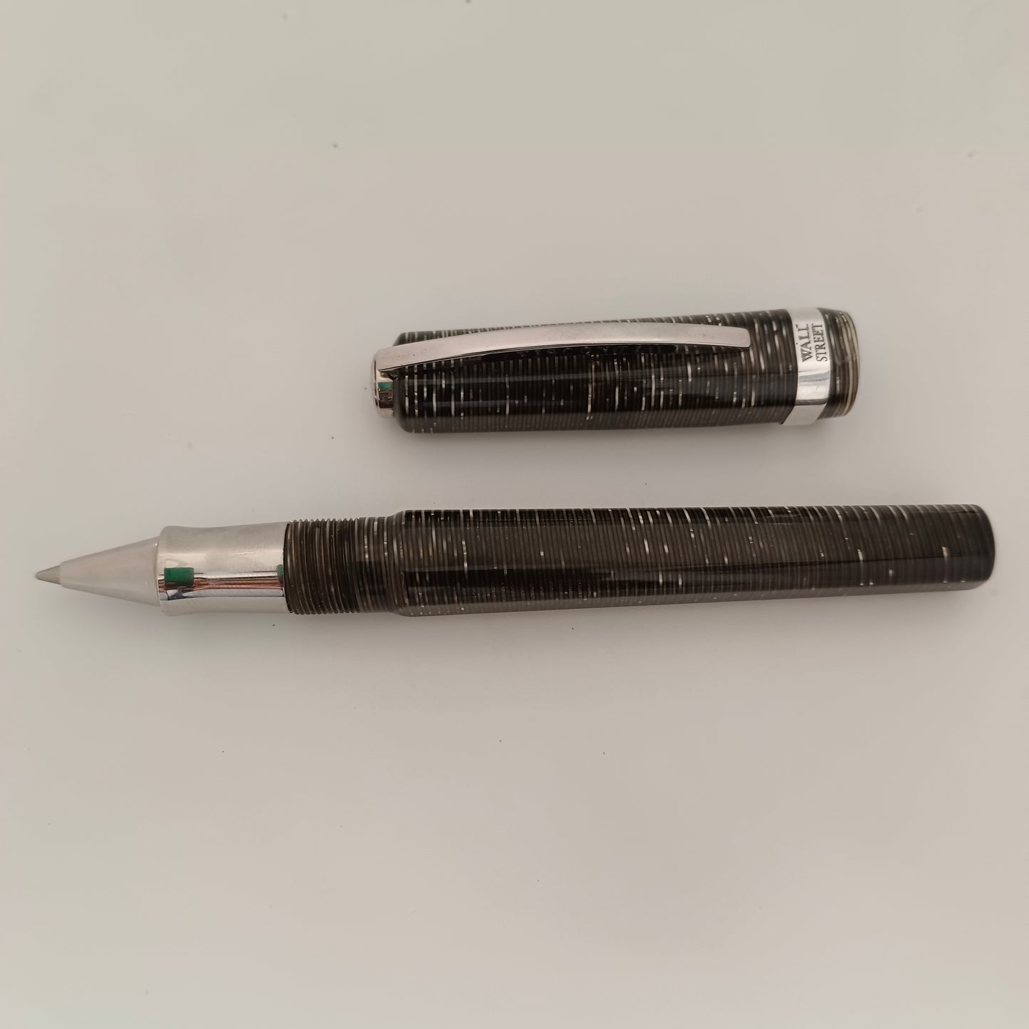 Visconti Wall Street SIlver Pearl Grey Celluloid Rollerball Pen