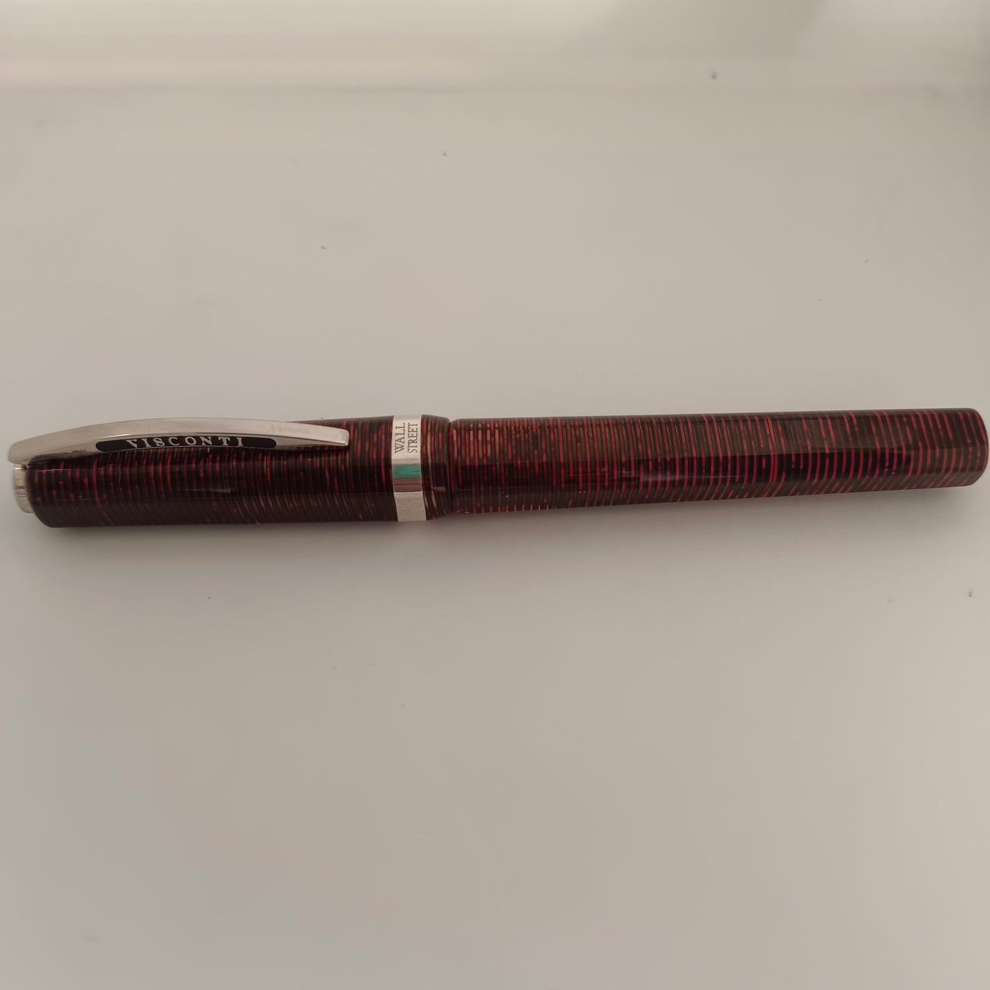 Visconti Wall Street Pearl Red Celluloid Rollerball Pen