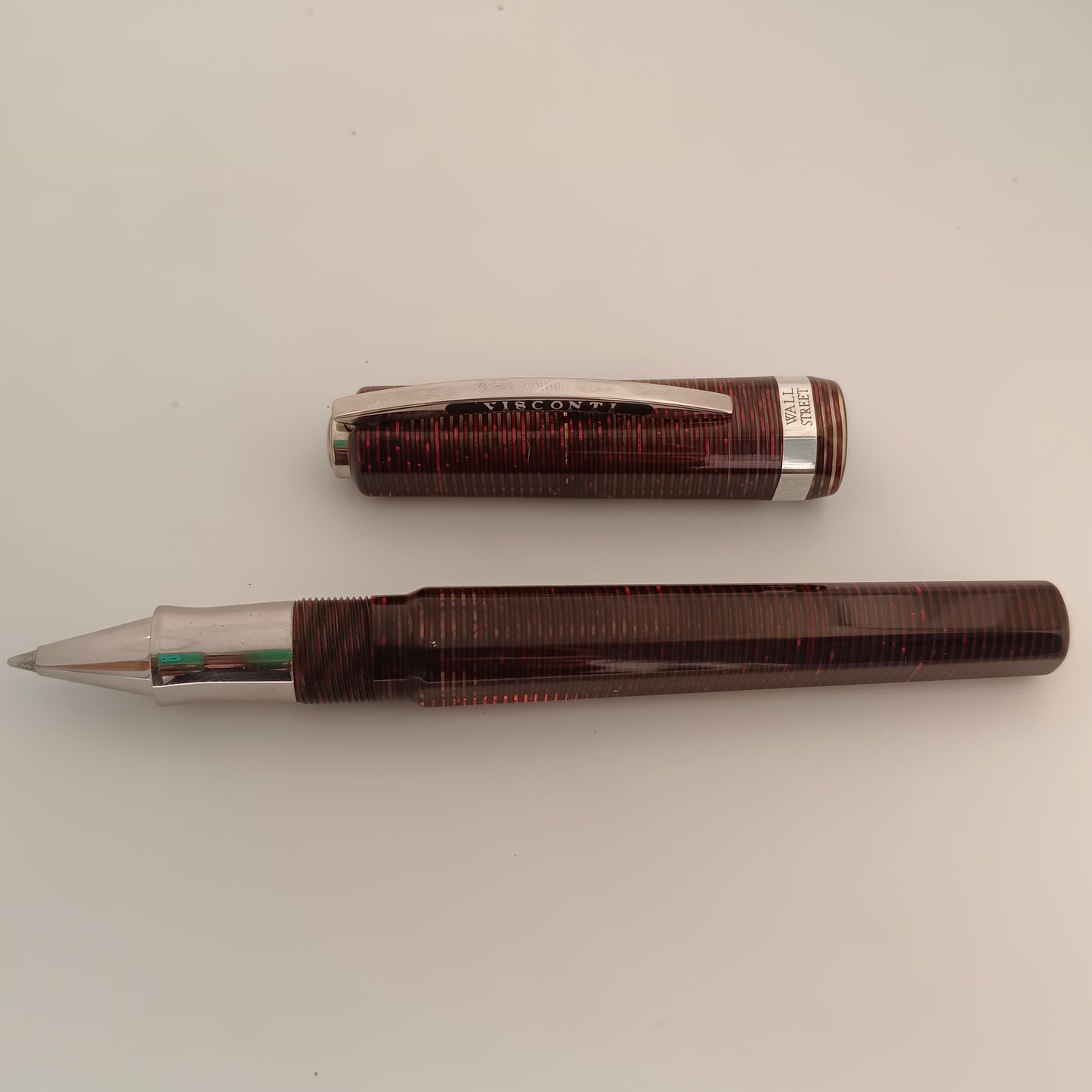 Visconti Wall Street Pearl Red Celluloid Rollerball Pen