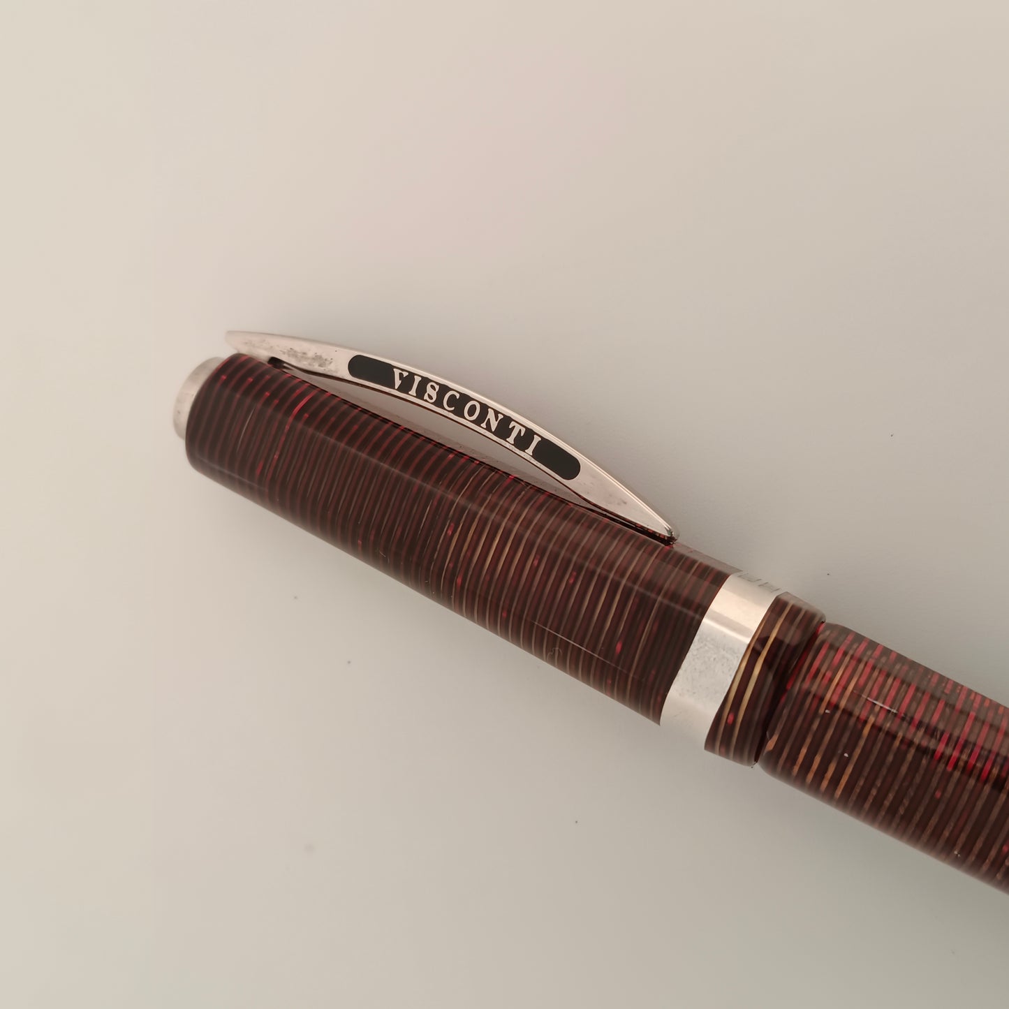 Visconti Wall Street Pearl Red Celluloid Rollerball Pen