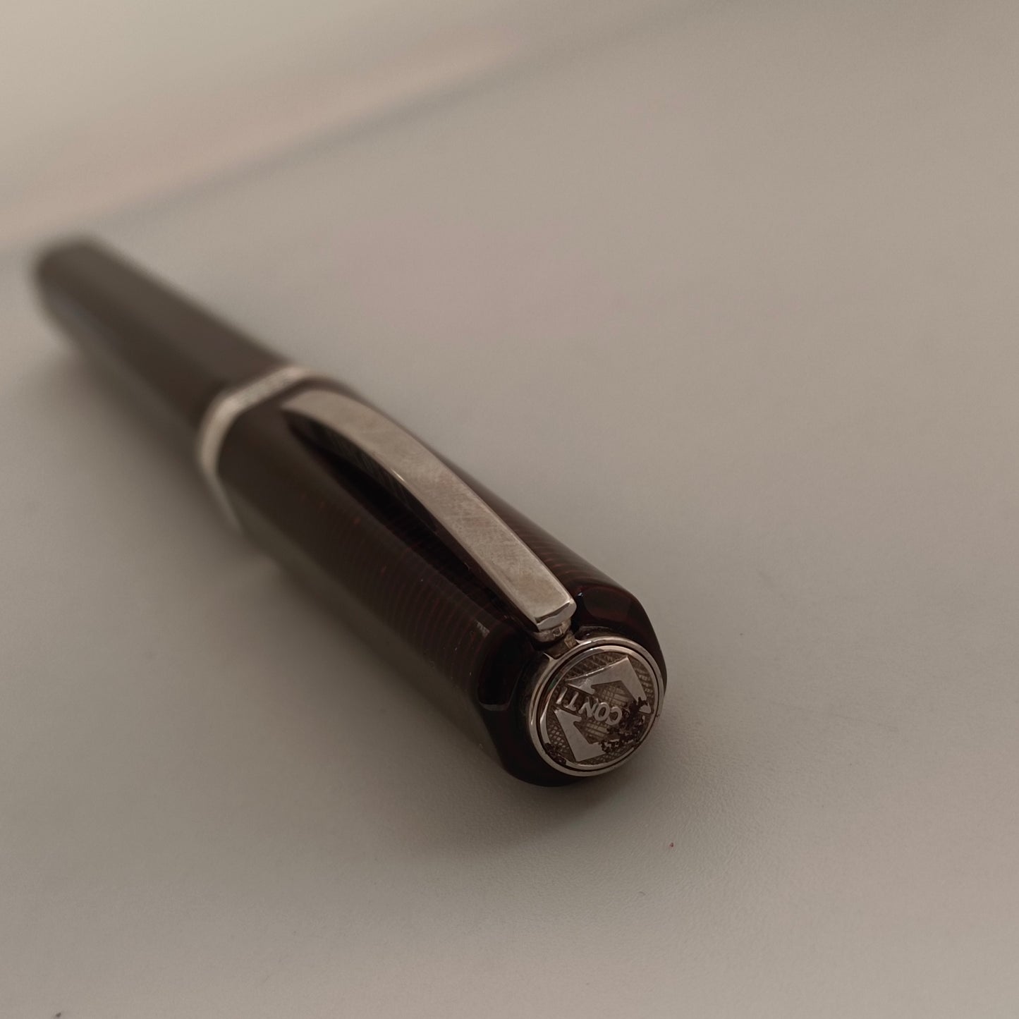 Visconti Wall Street Pearl Red Celluloid Rollerball Pen