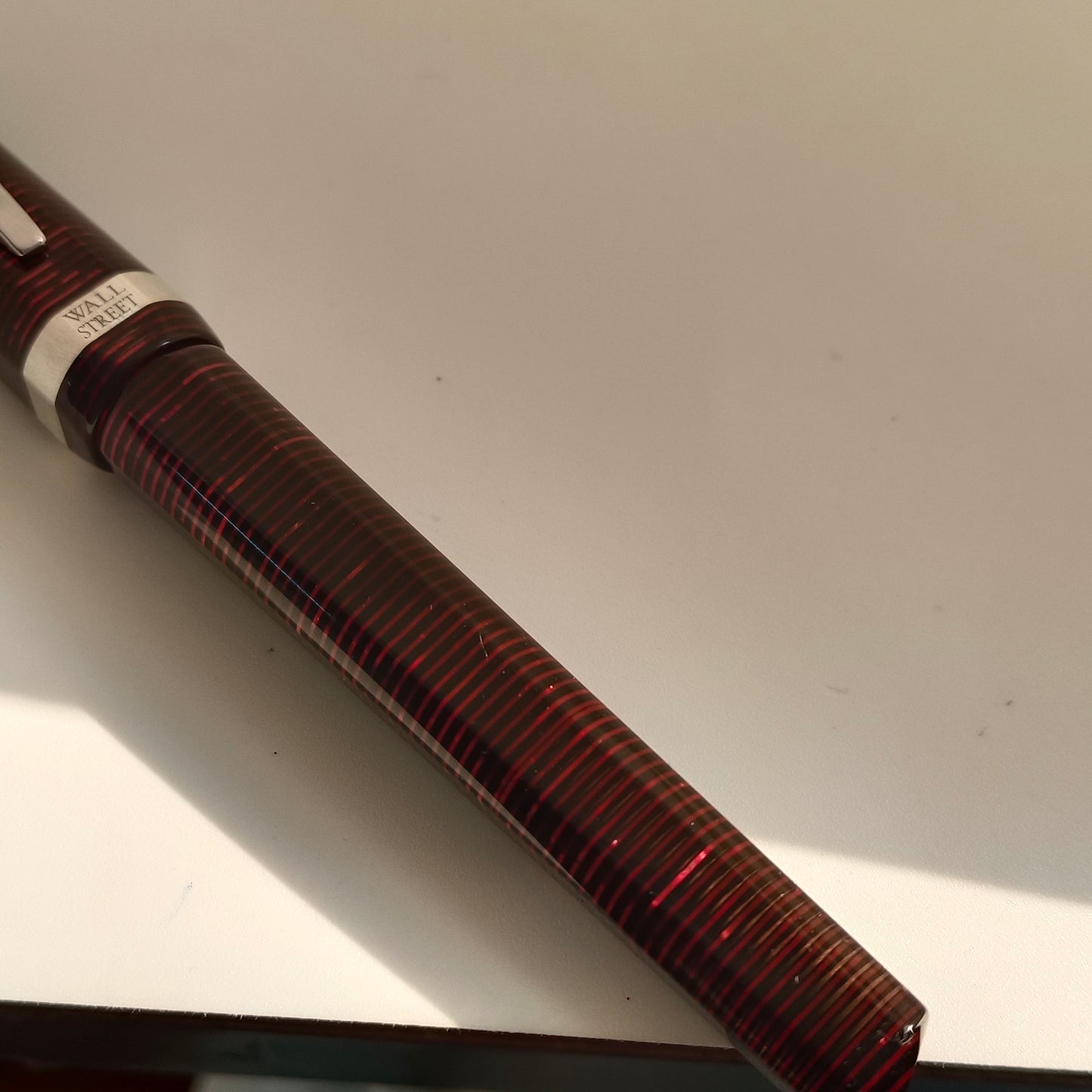 Visconti Wall Street Pearl Red Celluloid Rollerball Pen