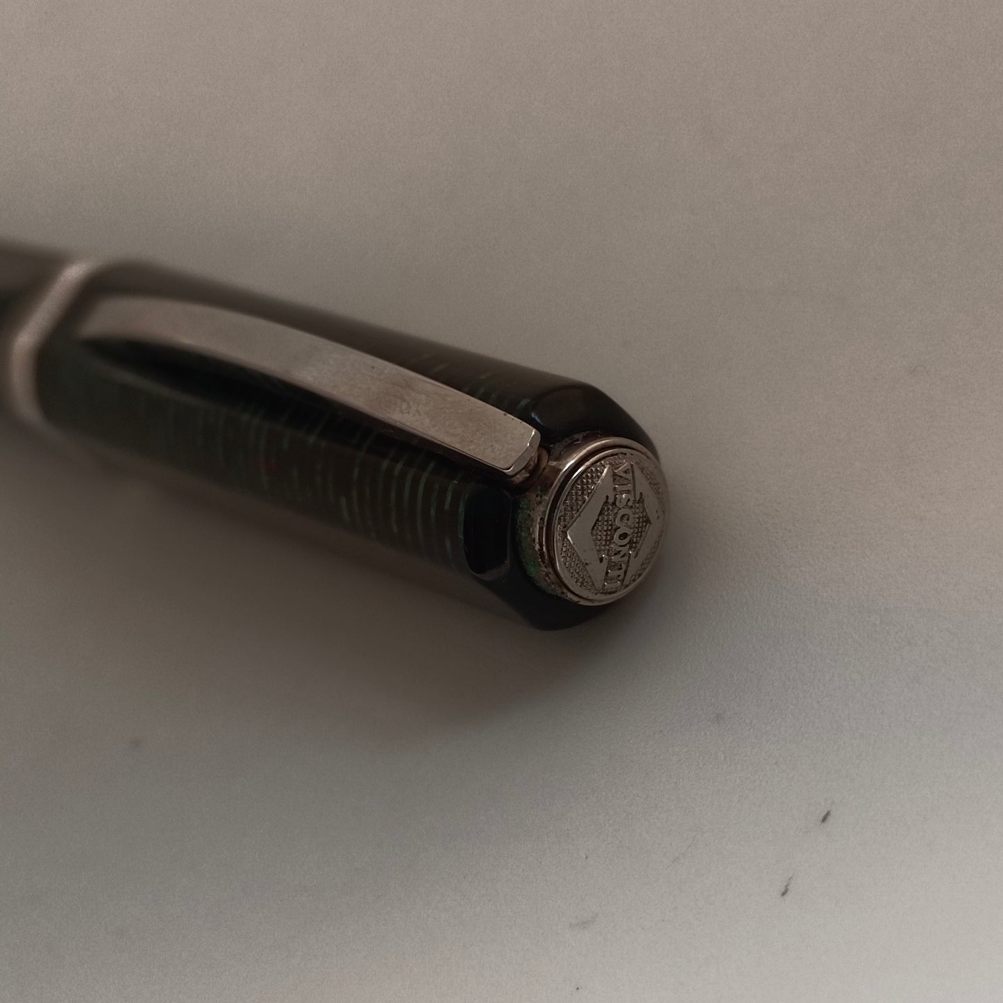 Visconti Wall Street Pearl Green Celluloid Rollerball Pen