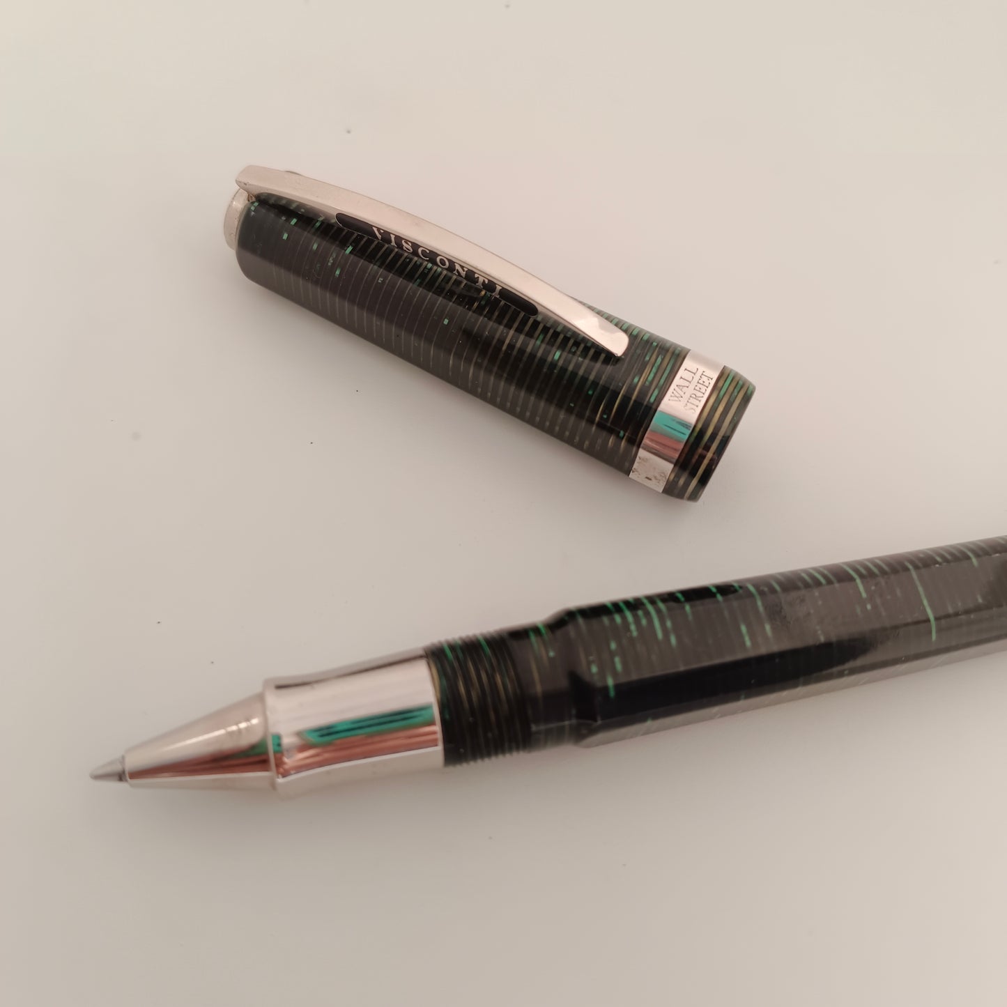 Visconti Wall Street Pearl Green Celluloid Rollerball Pen