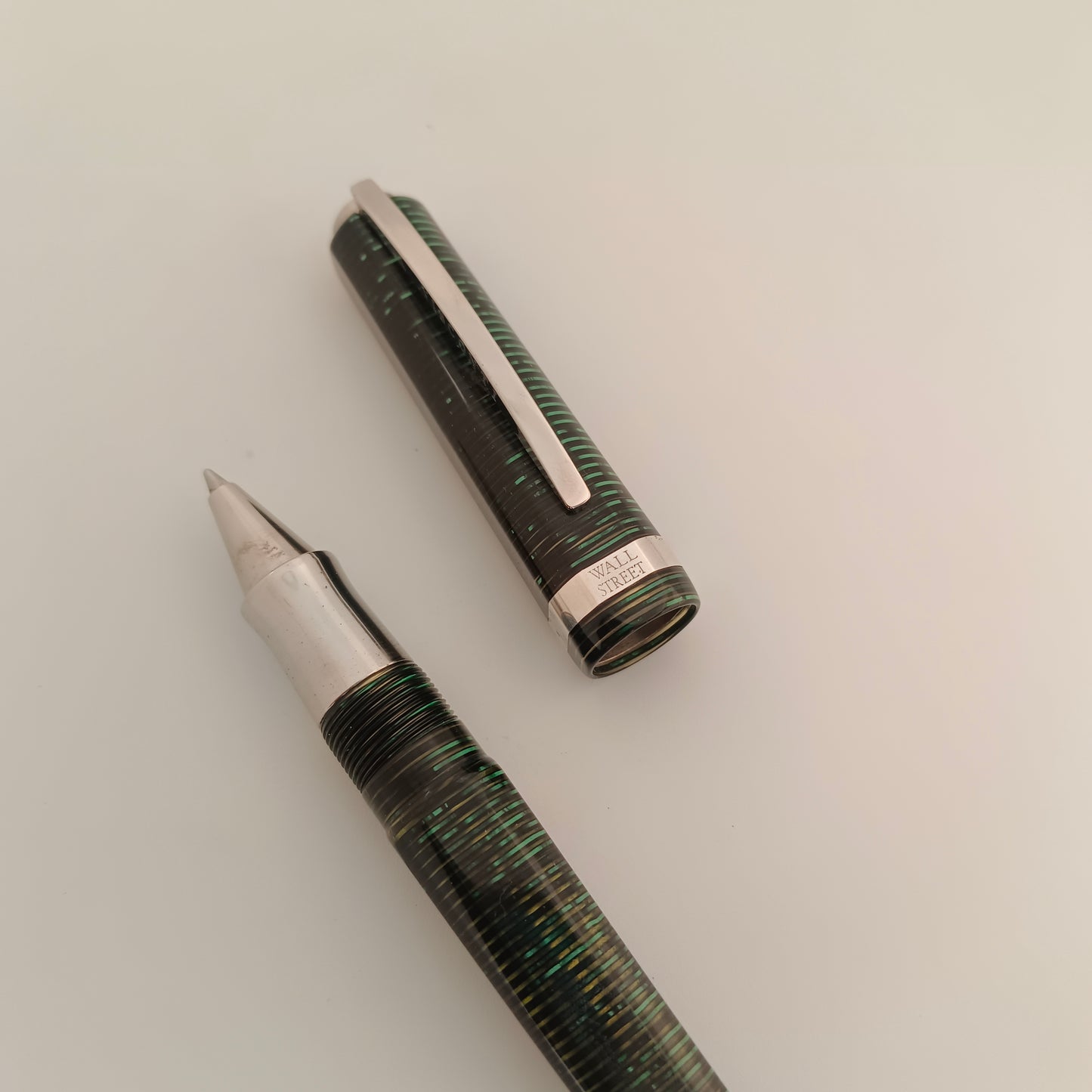 Visconti Wall Street Pearl Green Celluloid Rollerball Pen