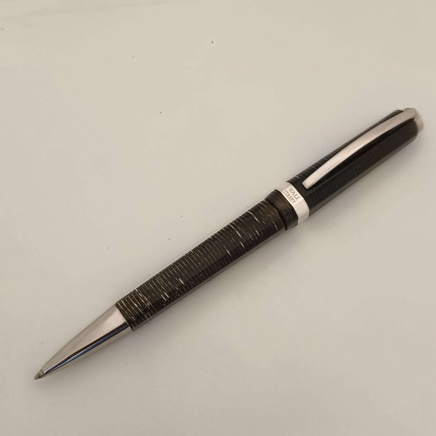 Visconti Wall Street Silver Pearl Grey Celluloid Ballpoint Pen