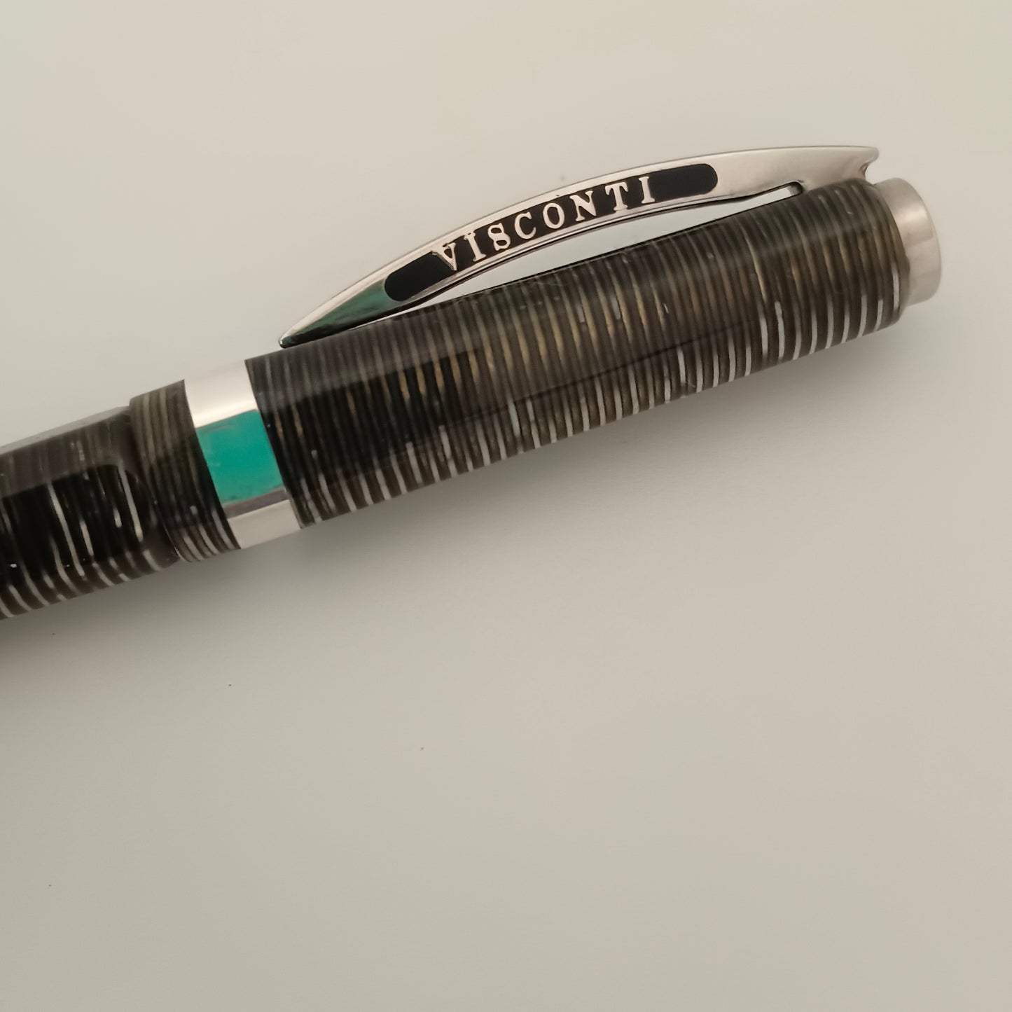 Visconti Wall Street Silver Pearl Grey Celluloid Ballpoint Pen