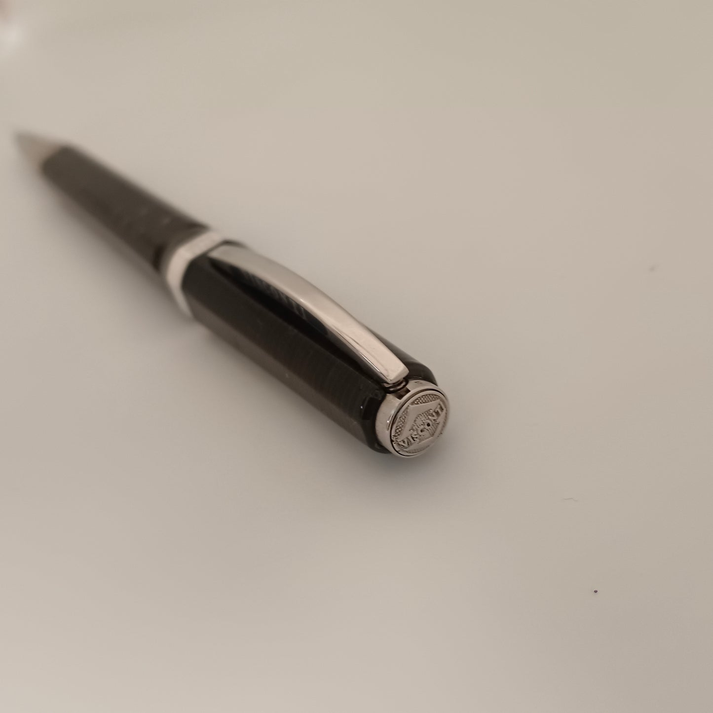 Visconti Wall Street Silver Pearl Grey Celluloid Ballpoint Pen