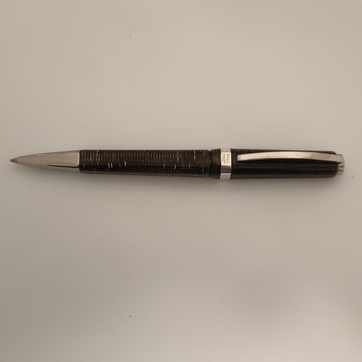 Visconti Wall Street Silver Pearl Grey Celluloid Ballpoint Pen