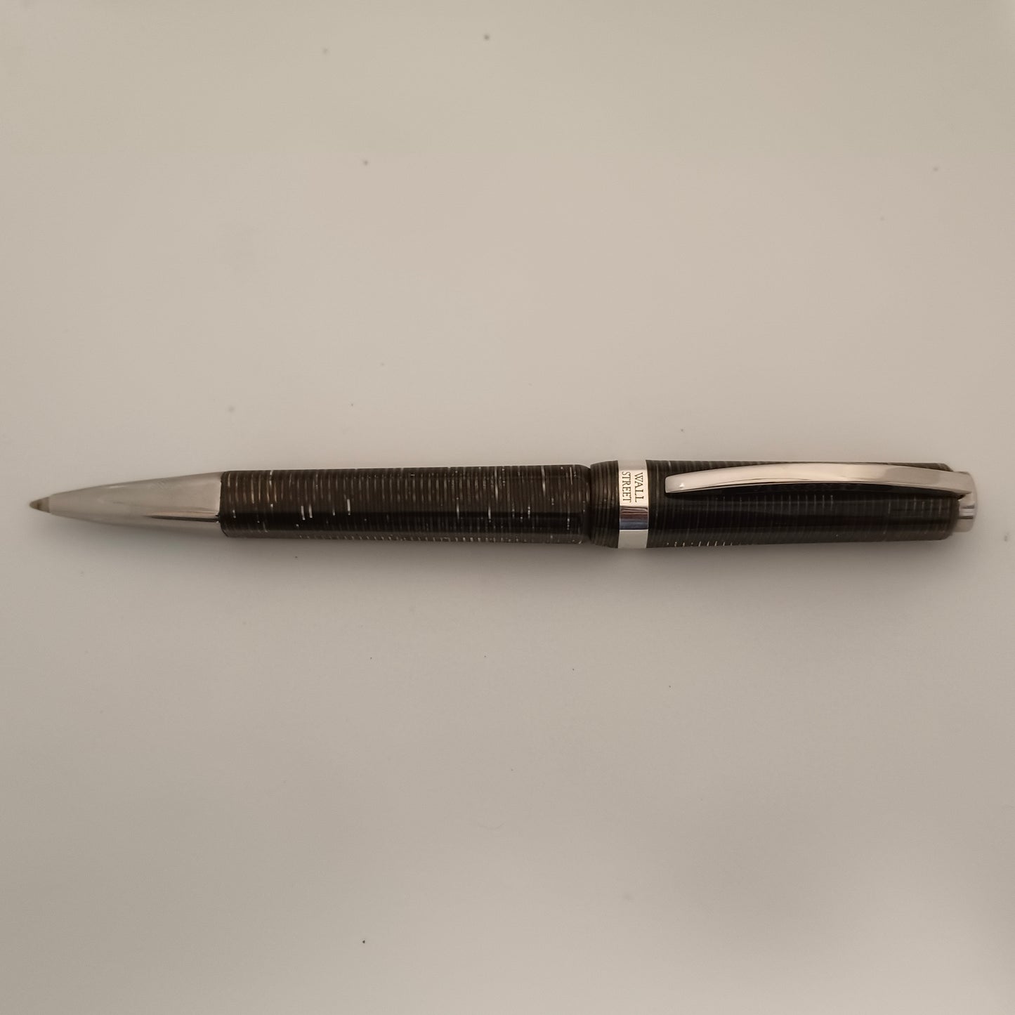 Visconti Wall Street Silver Pearl Grey Celluloid Ballpoint Pen
