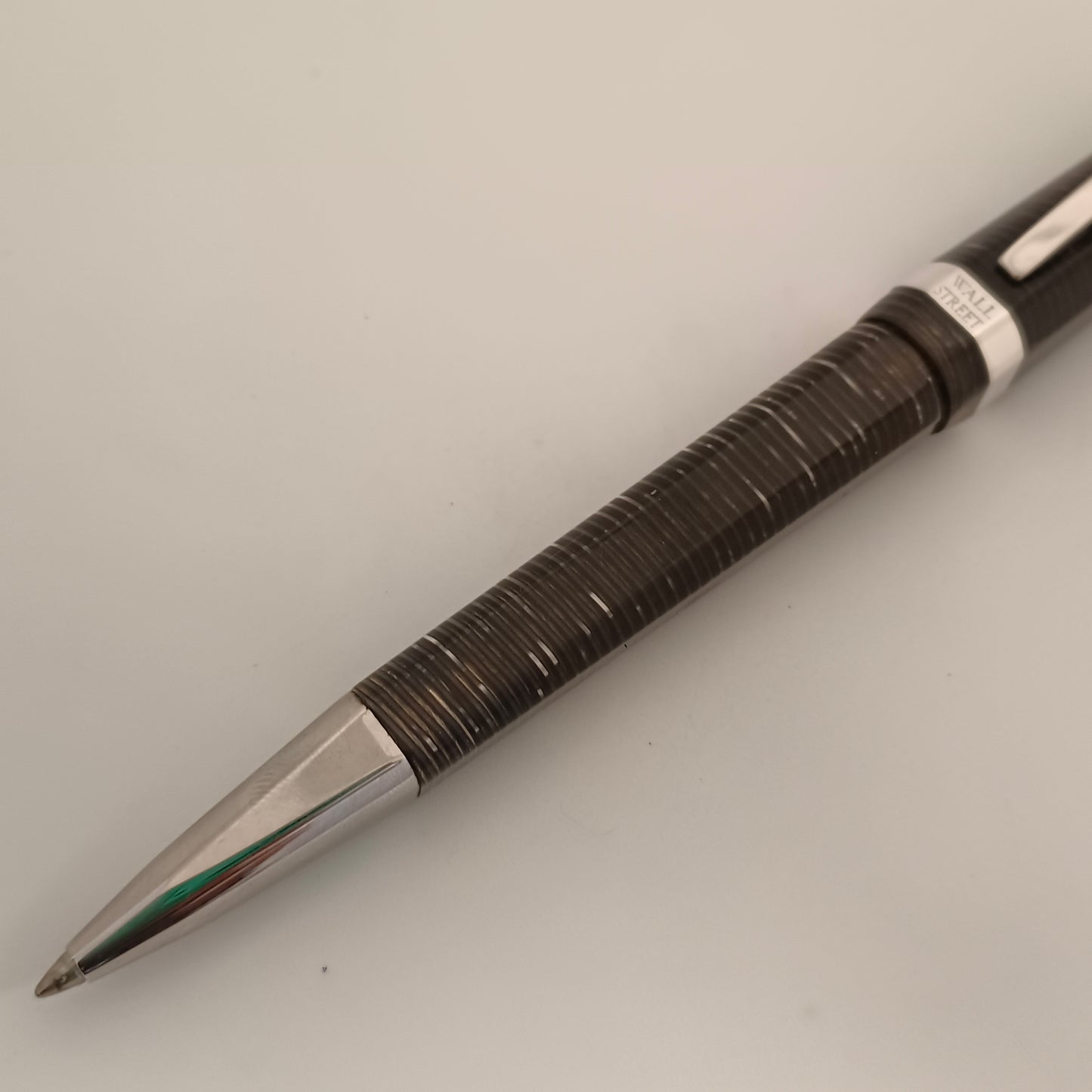 Visconti Wall Street Silver Pearl Grey Celluloid Ballpoint Pen
