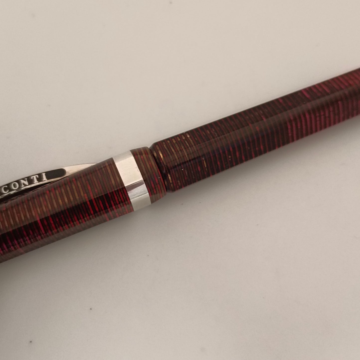 Visconti Wall Street Pearl Red Celluloid Ballpoint Pen