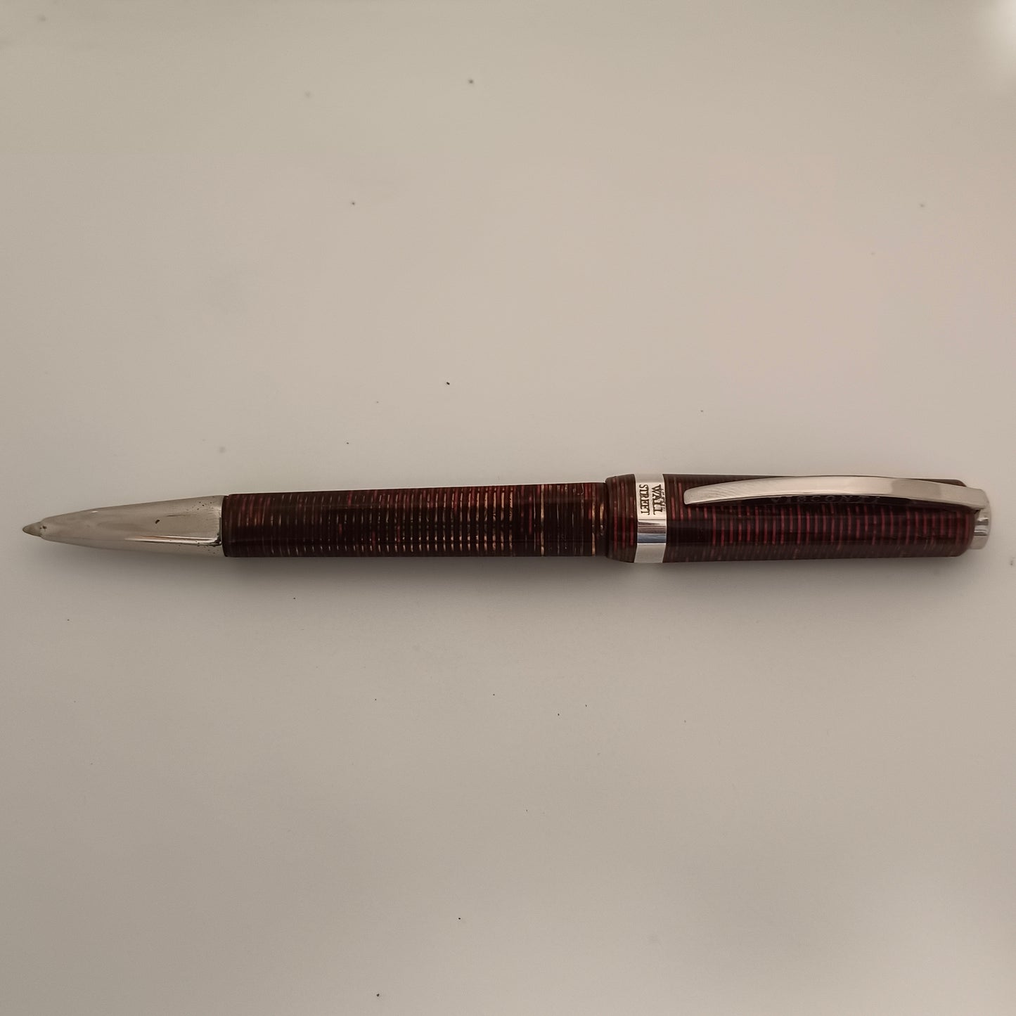 Visconti Wall Street Pearl Red Celluloid Ballpoint Pen