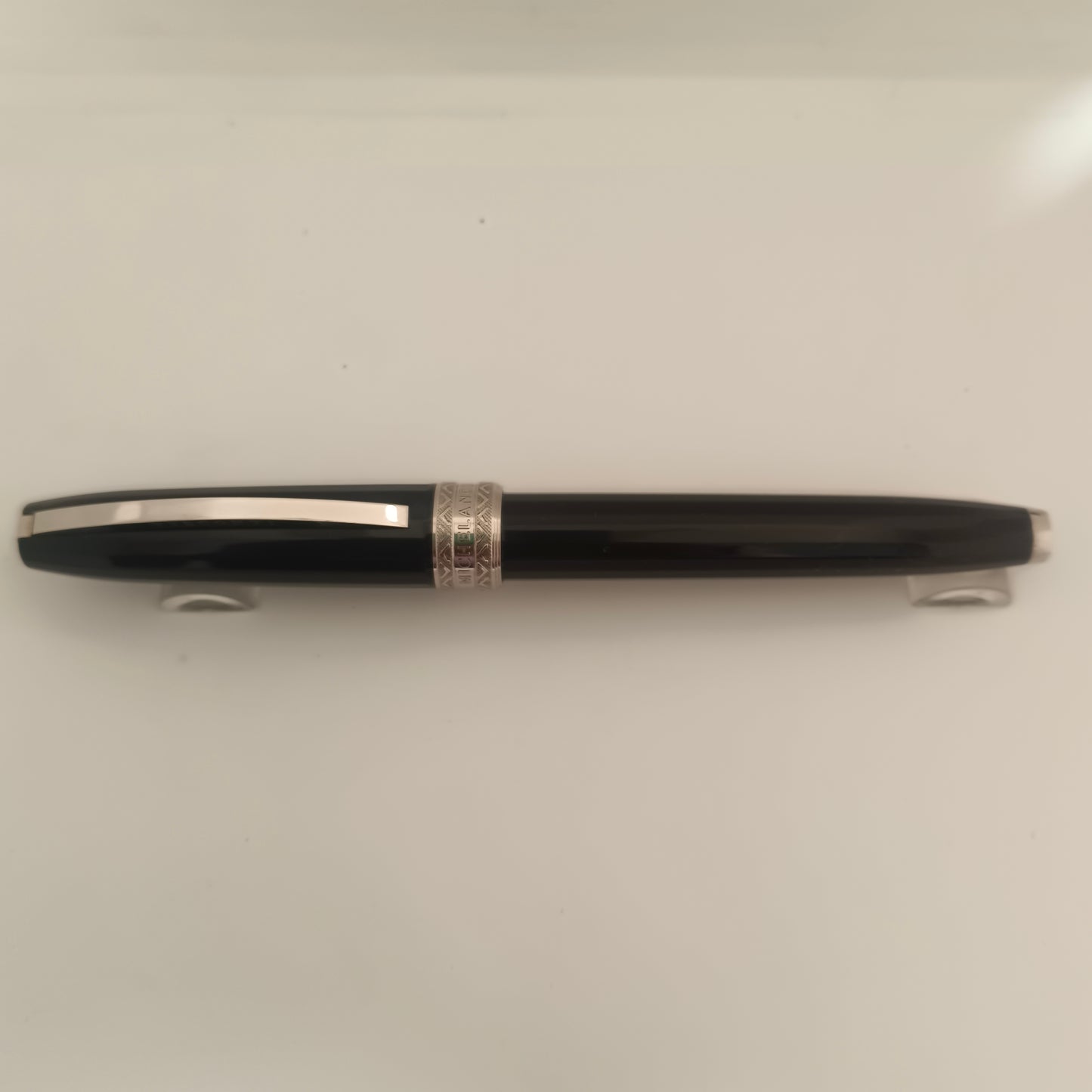 Visconti michelangelo Black Fountain Pen With Palladium Plated Trim