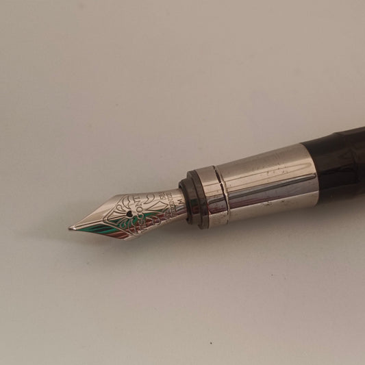 Visconti michelangelo Black Fountain Pen With Palladium Plated Trim