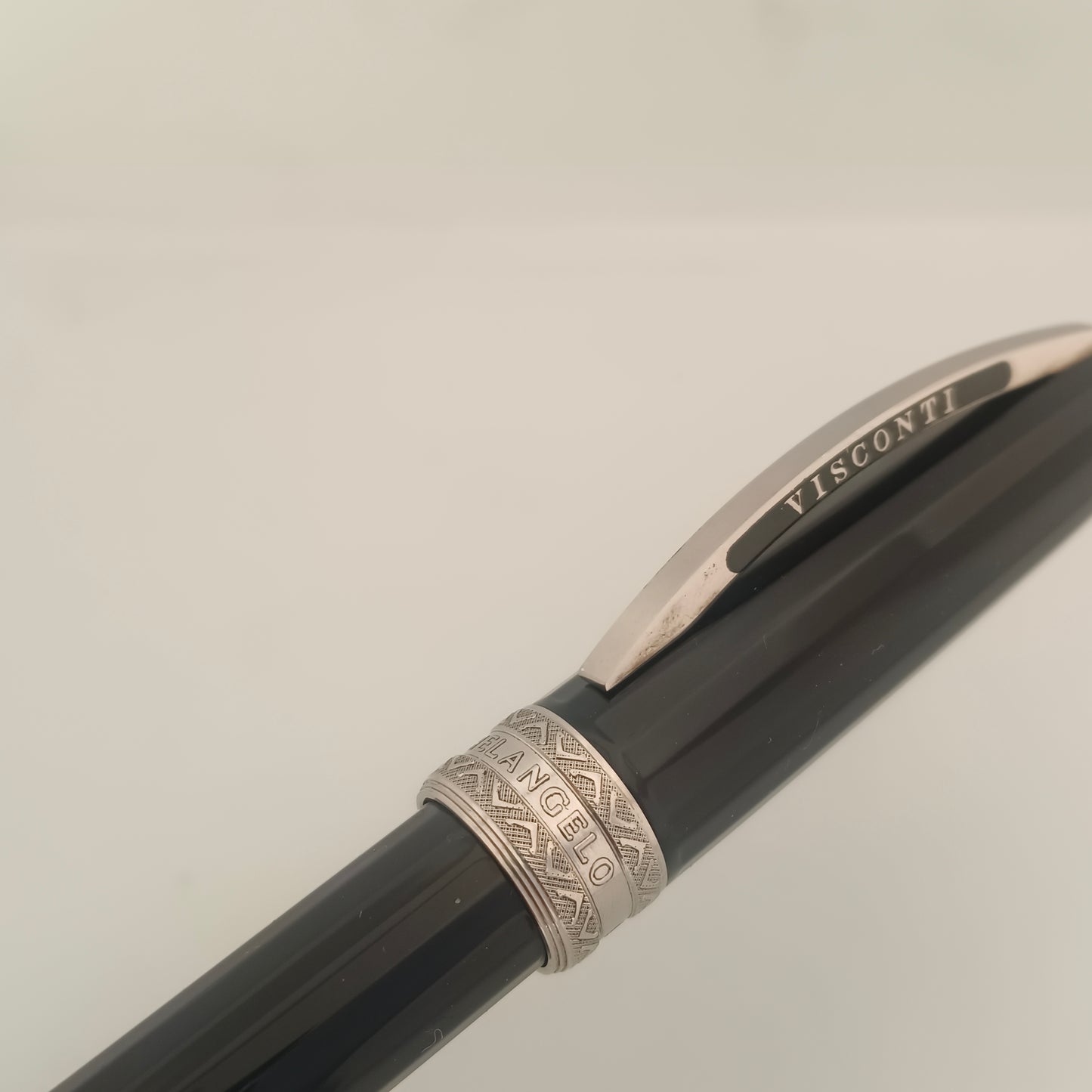 Visconti michelangelo Black Fountain Pen With Palladium Plated Trim