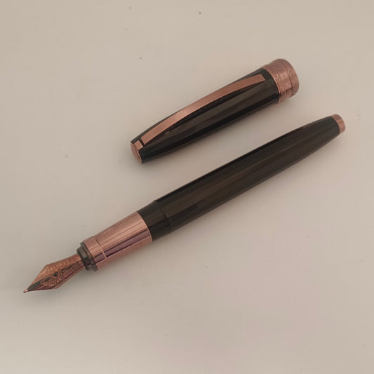 Visconti michelangelo Black Fountain Pen With Bronze Plated Trim - Italy