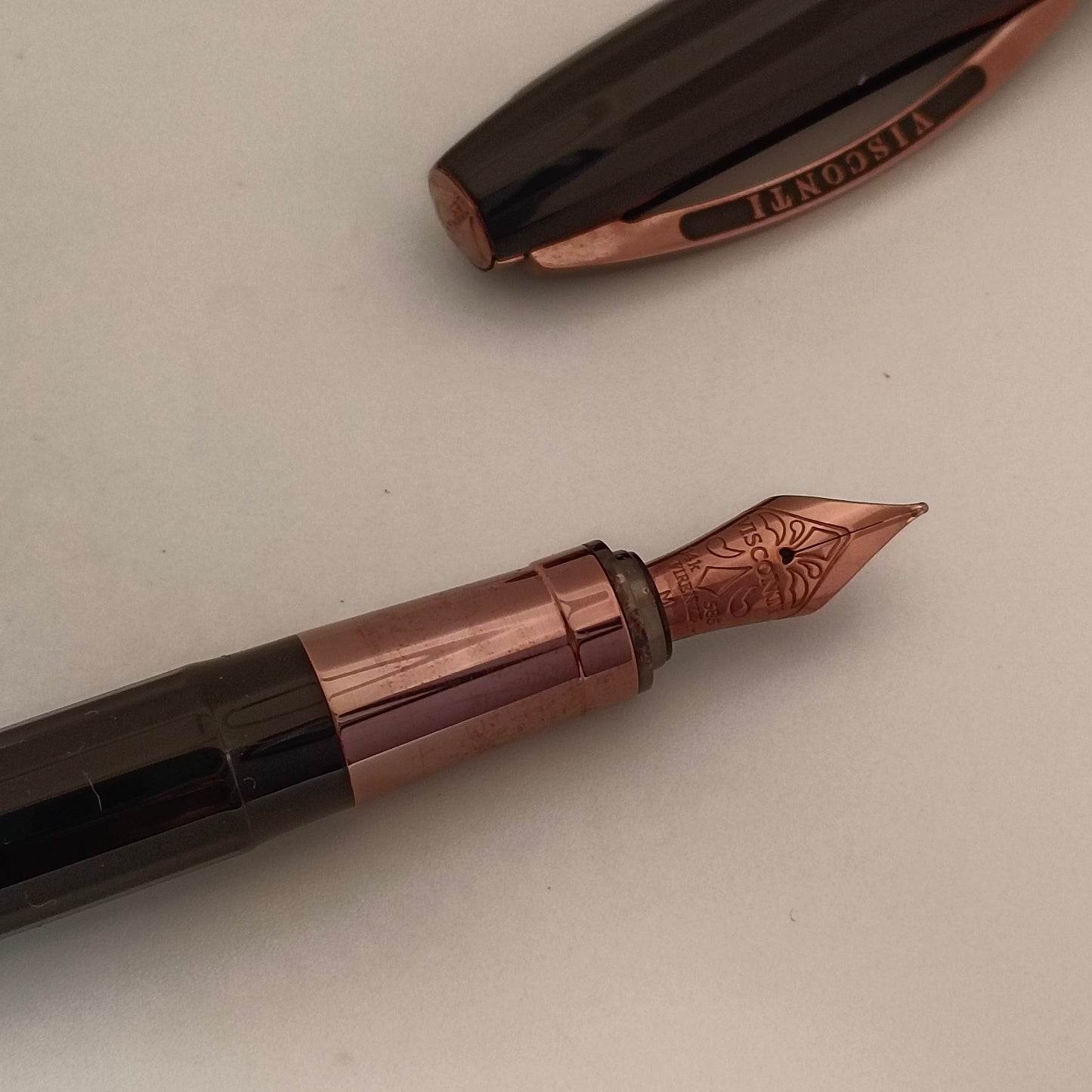 Visconti michelangelo Black Fountain Pen With Bronze Plated Trim - Italy