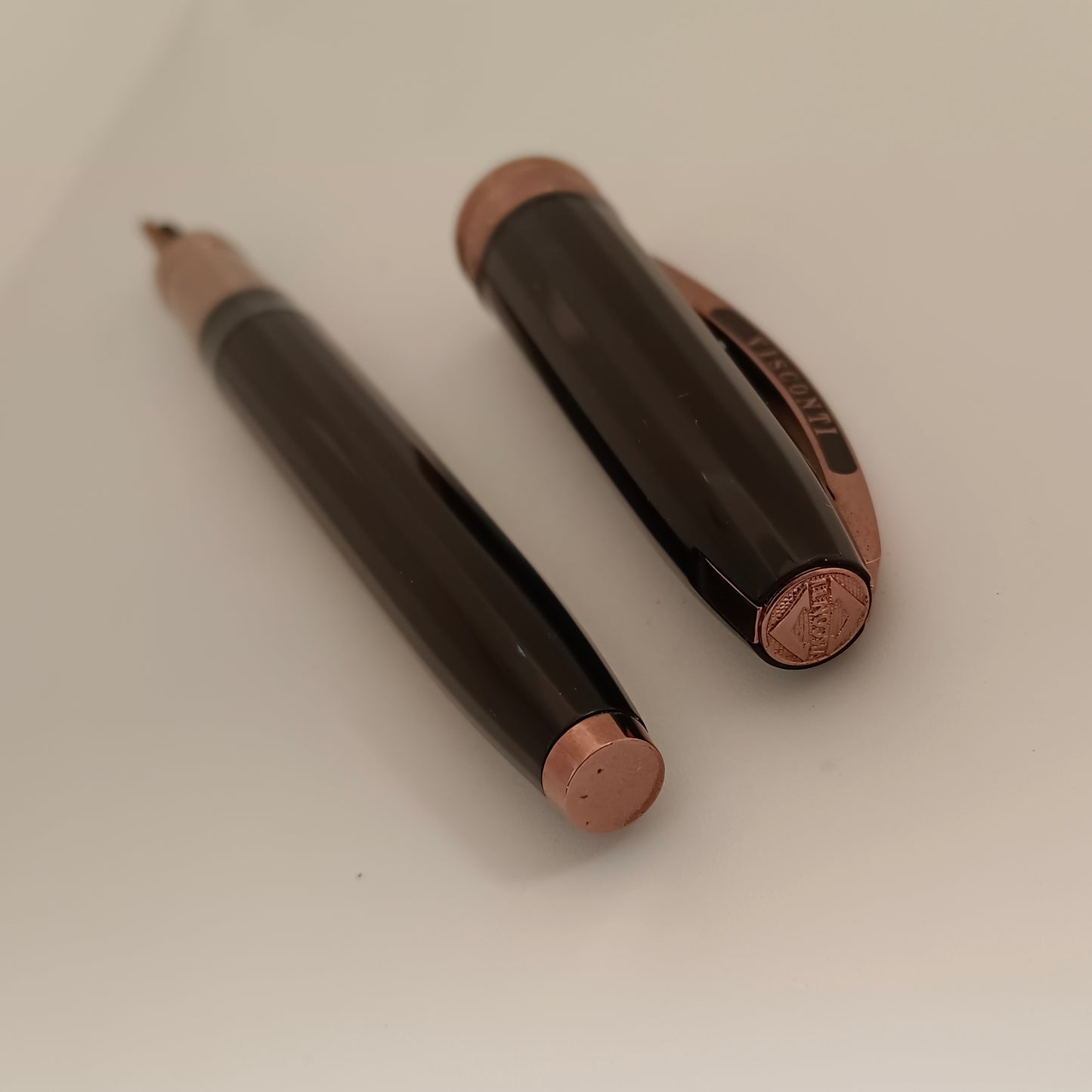 Visconti michelangelo Black Fountain Pen With Bronze Plated Trim - Italy