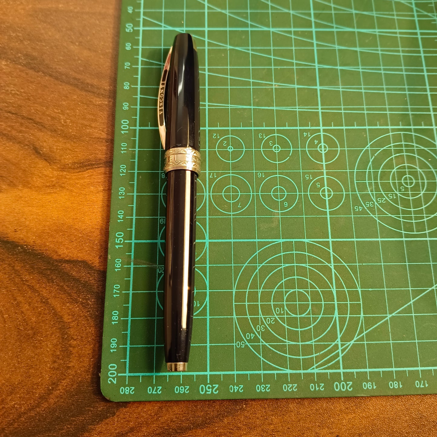 Visconti michelangelo Black Fountain Pen With Palladium Plated Trim