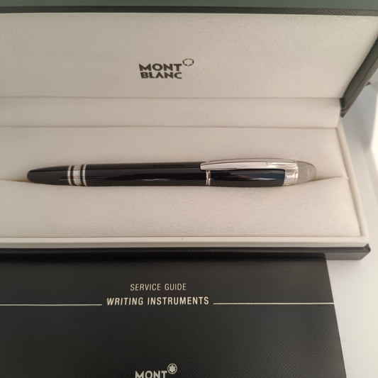 Mont Blanc Starwalker Black Rollerball Pen With Platinum Trim