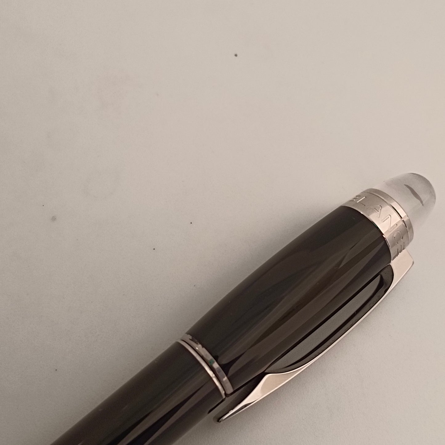 Mont Blanc Starwalker Black Rollerball Pen With Platinum Trim