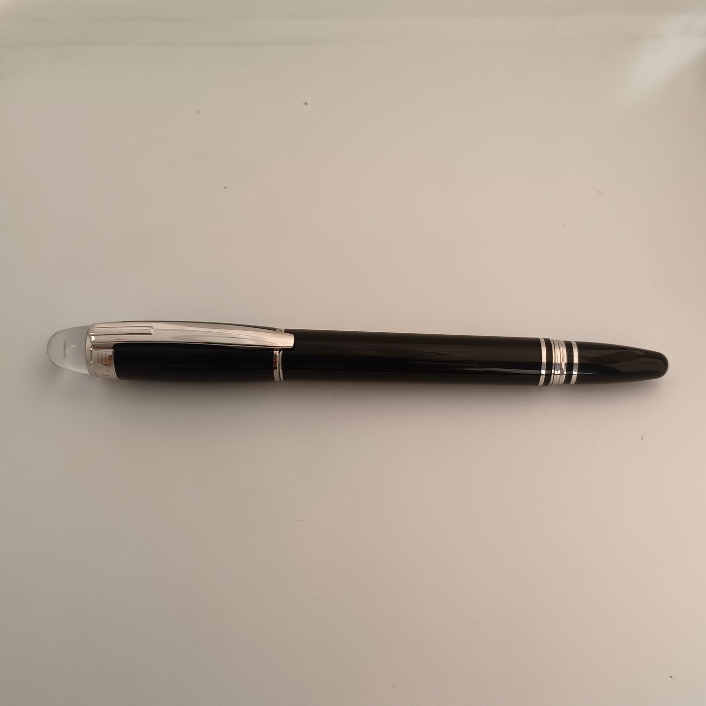 Mont Blanc Starwalker Black Rollerball Pen With Platinum Trim
