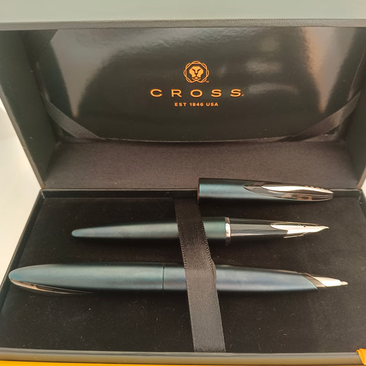 Cross verve Selenium Blue Pen Set - Fountain & ballpen